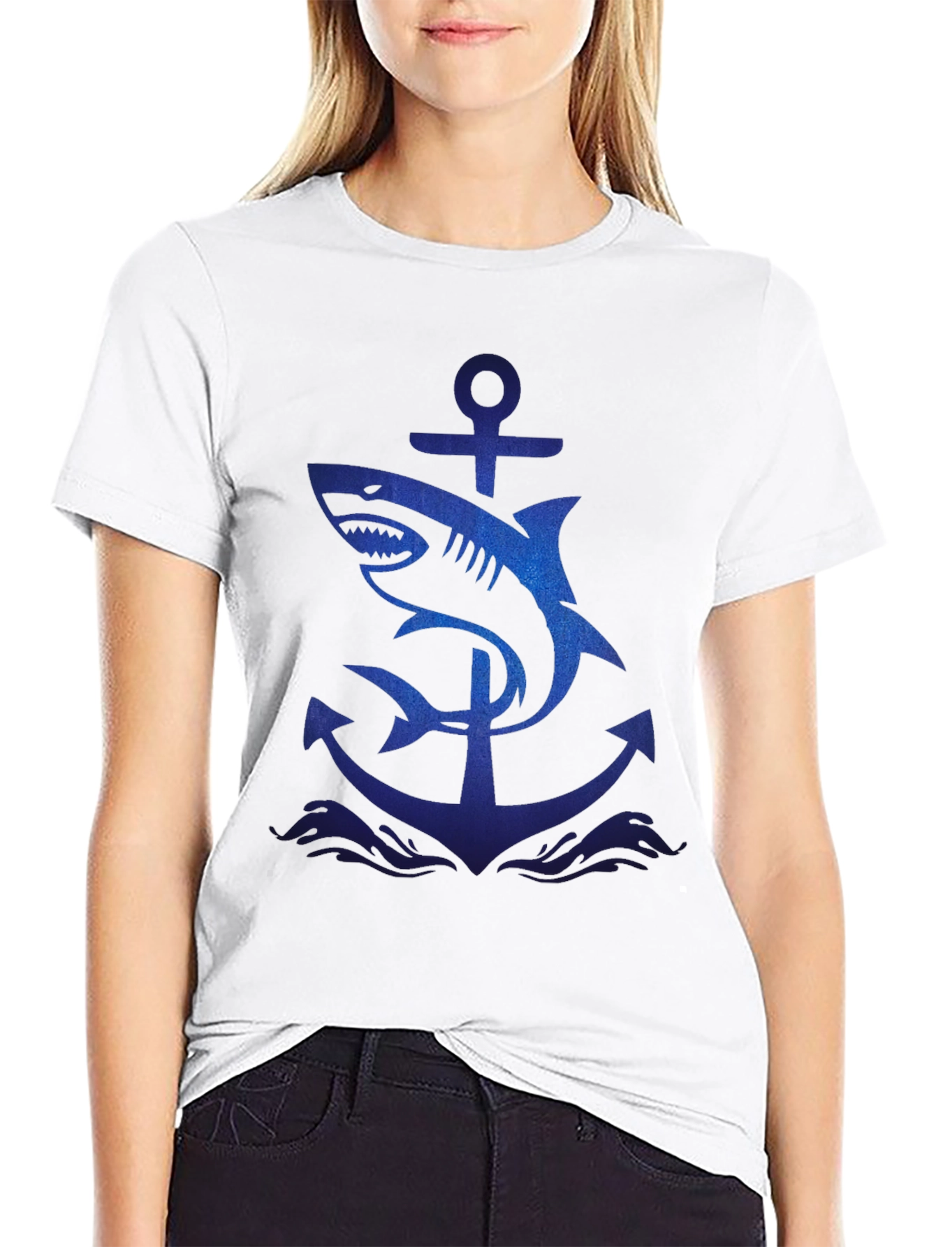 Shark Anchor Graphic T-Shirt