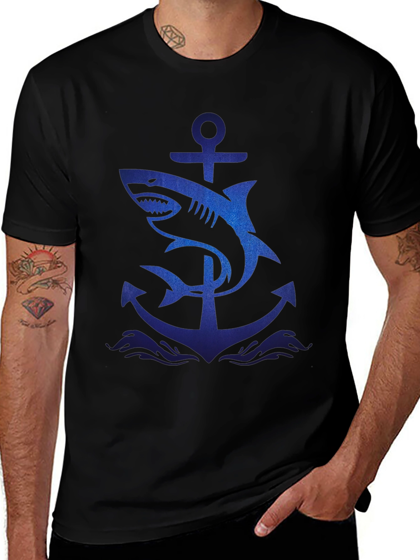 Shark Anchor Graphic T-Shirt
