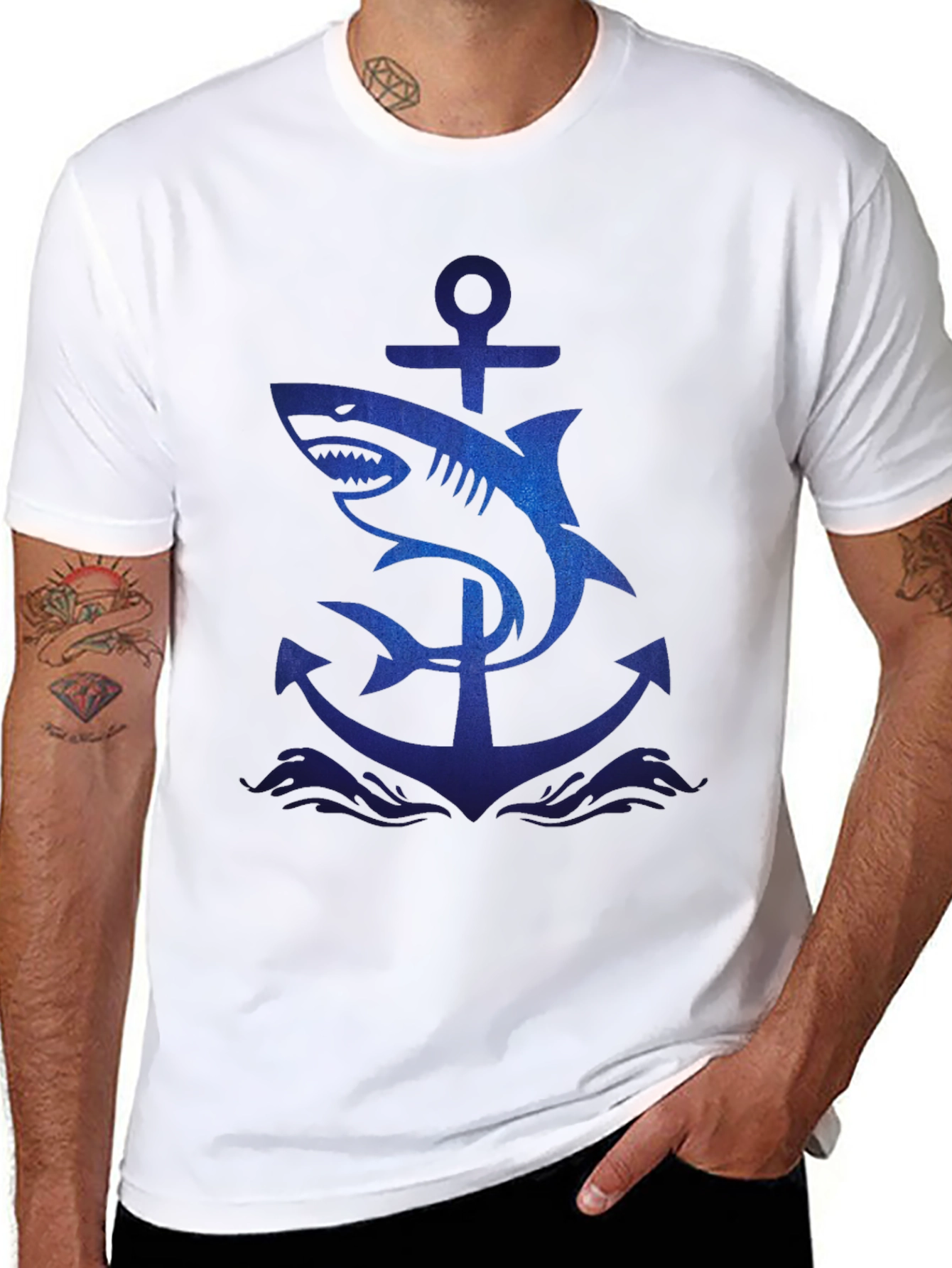 Shark Anchor Graphic T-Shirt