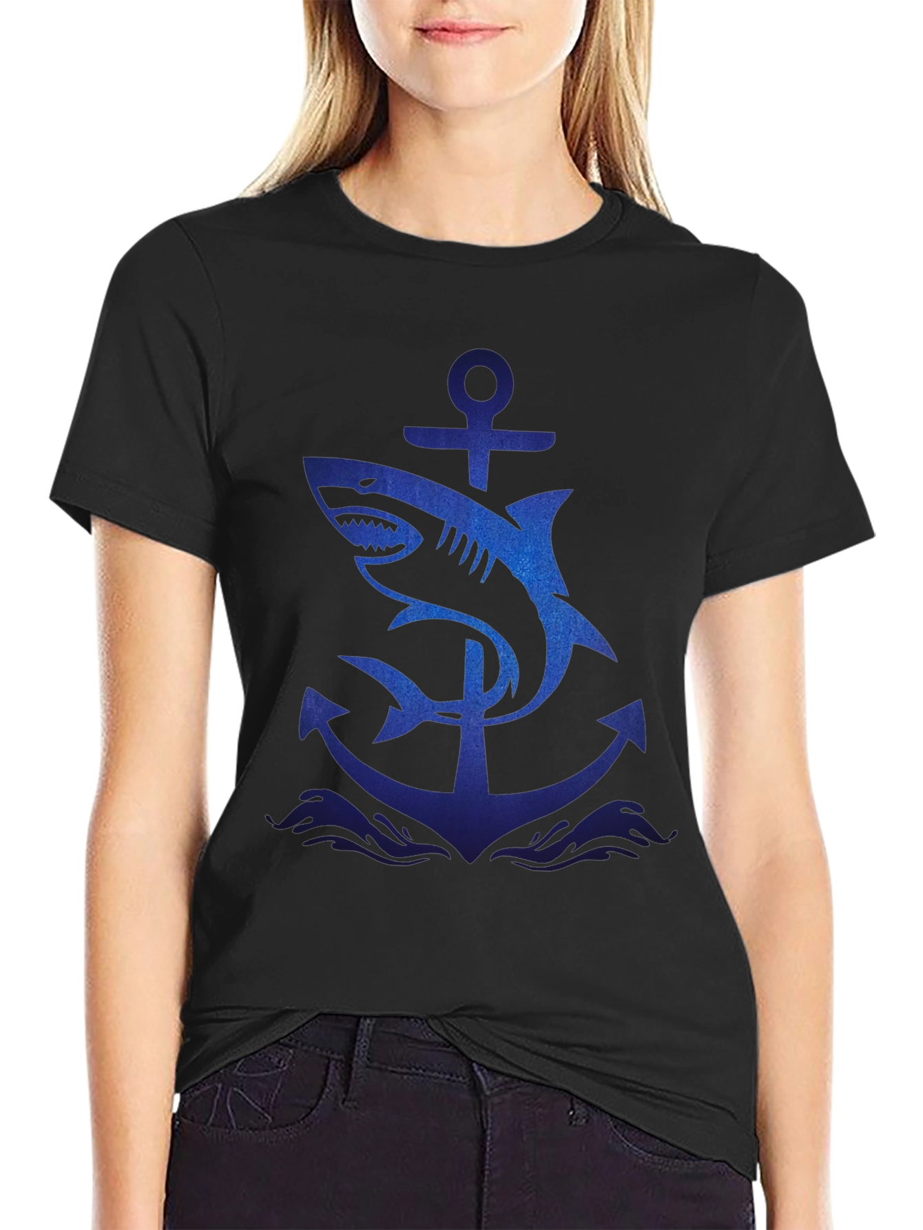 Shark Anchor Graphic T-Shirt