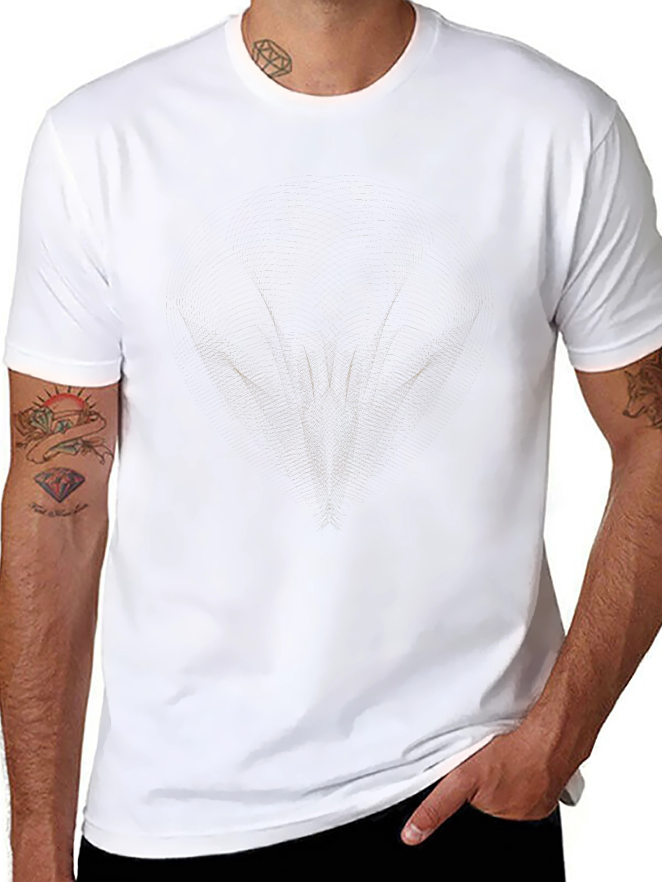 Mens Black Graphic Tee - Abstract Design