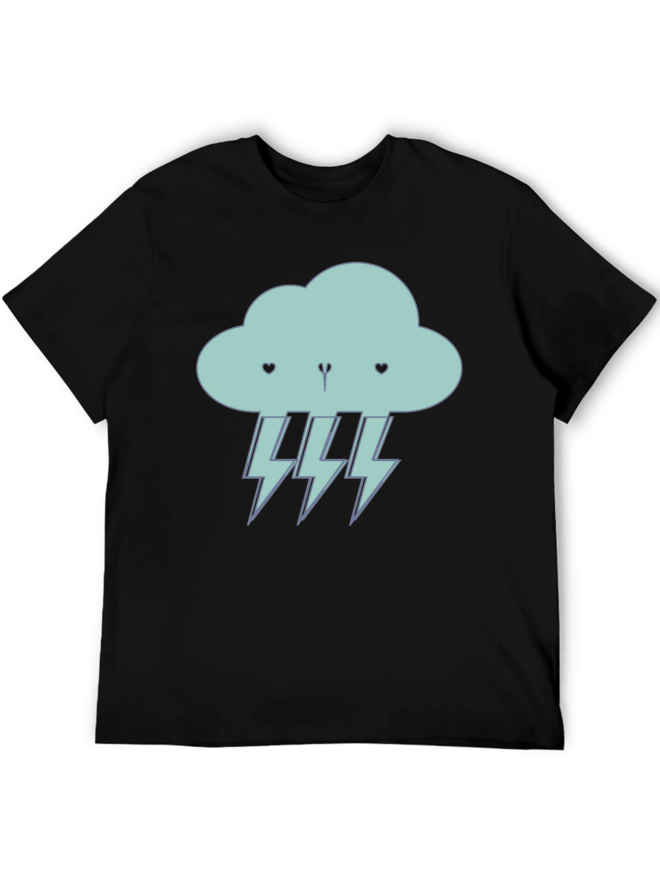 Cartoon Cloud Lightning Bolt T-Shirt