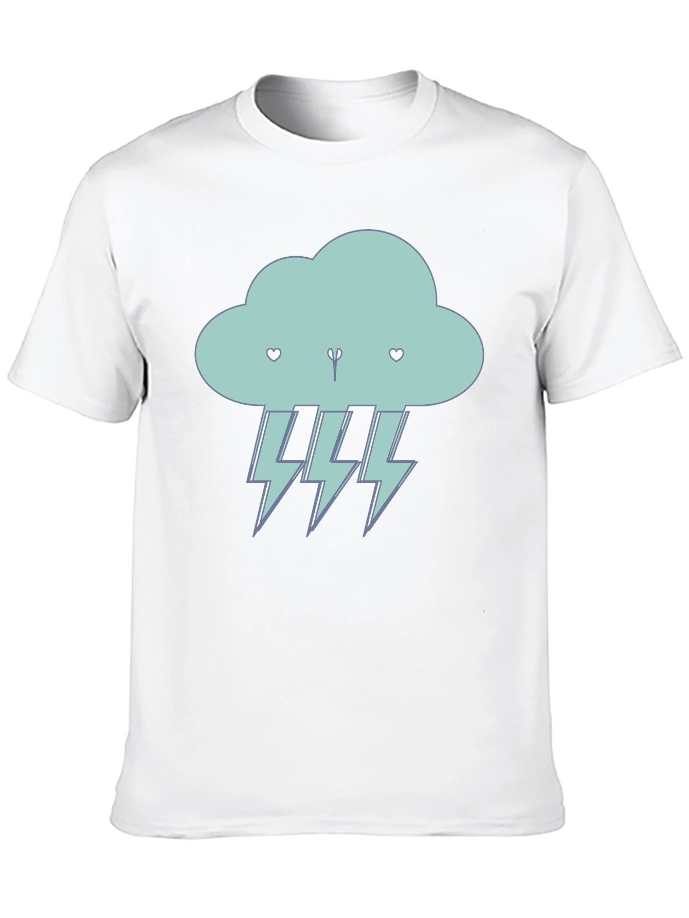 Cartoon Cloud Lightning Bolt T-Shirt