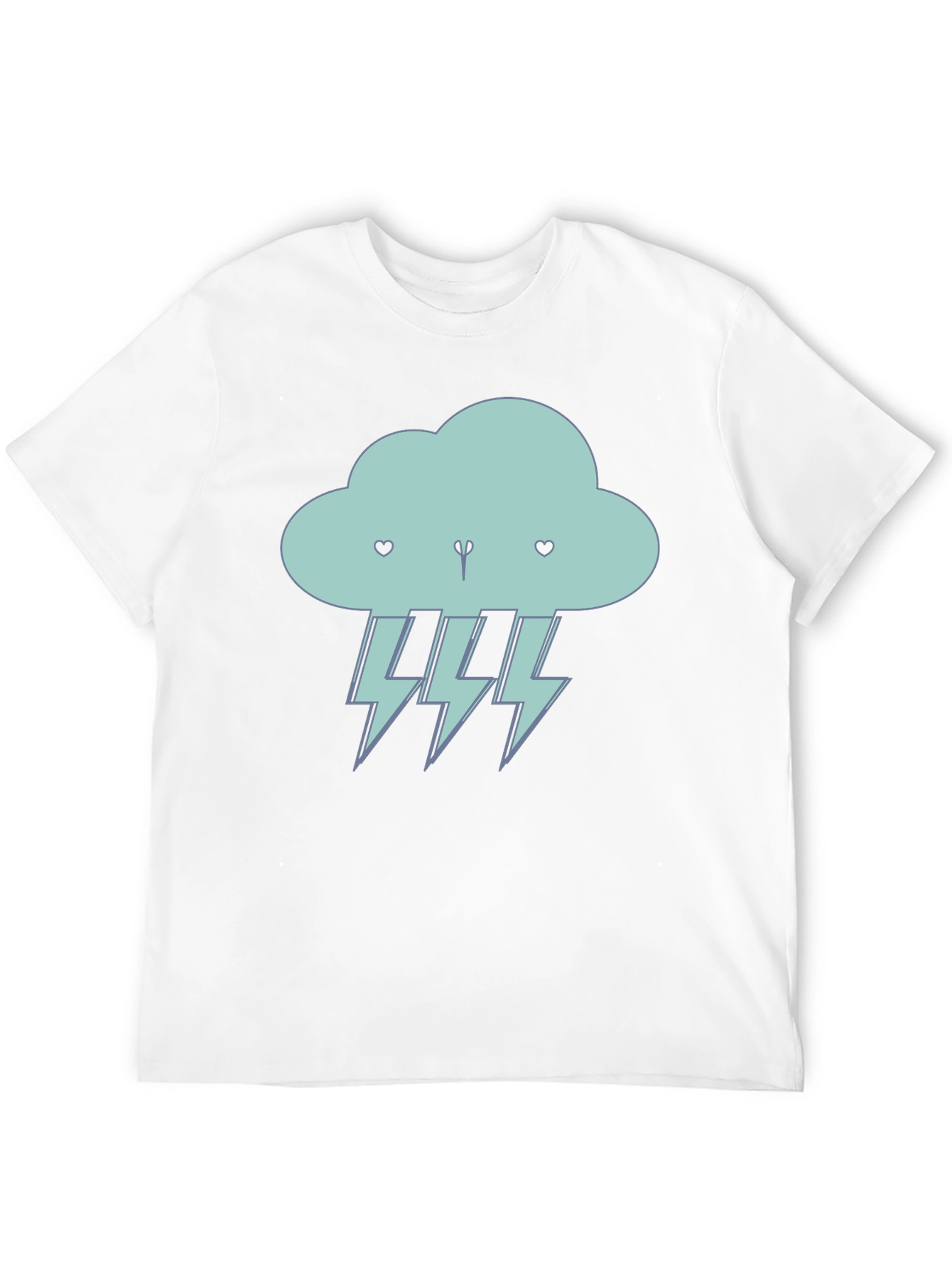 Cartoon Cloud Lightning Bolt T-Shirt