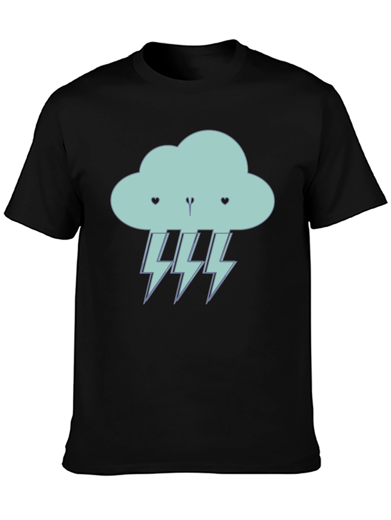 Cartoon Cloud Lightning Bolt T-Shirt