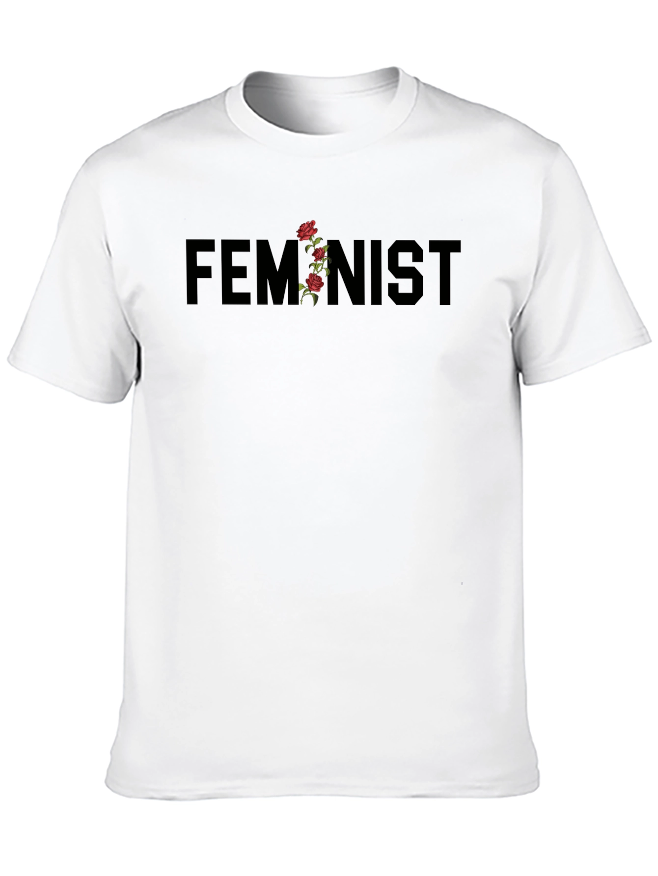 Feminist Floral T-Shirt - Black Graphic Tee