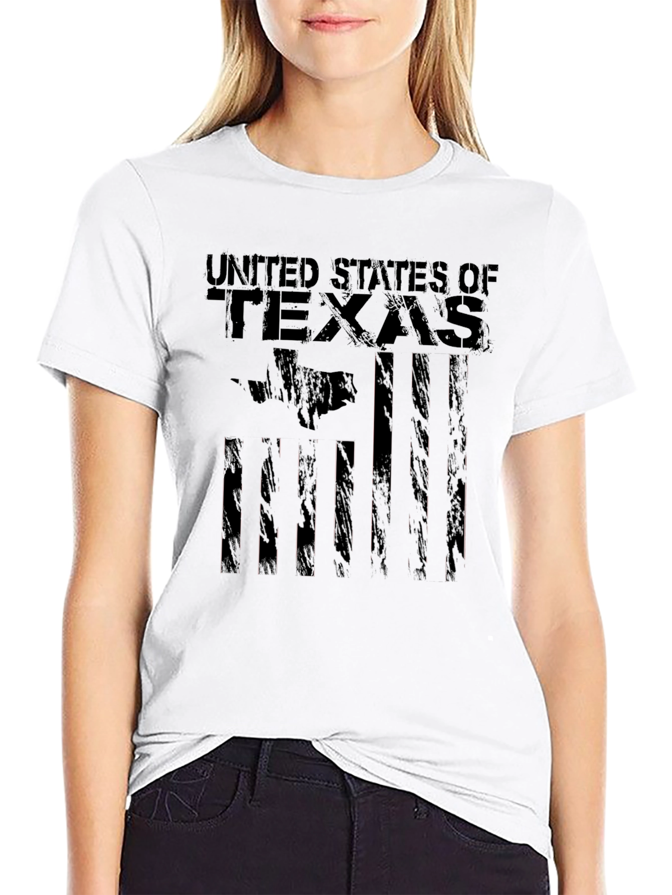 United States of Texas Graphic Black T-Shirt