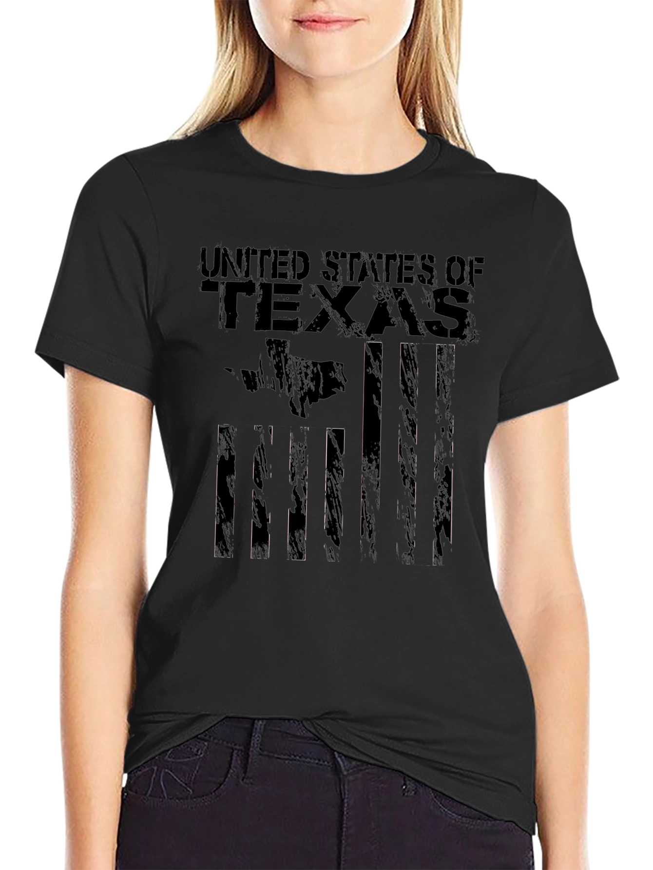 United States of Texas Graphic Black T-Shirt