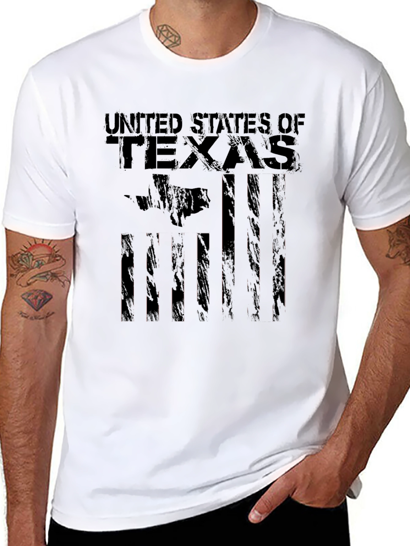 United States of Texas Graphic Black T-Shirt