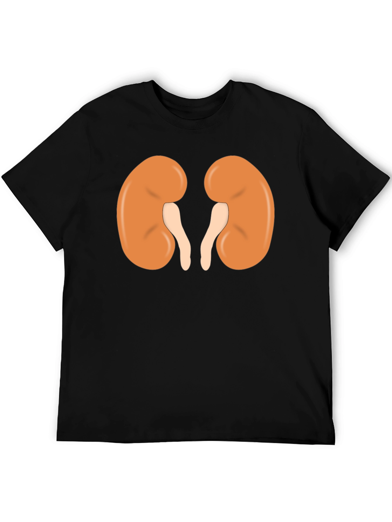 Human Kidney Graphic Print Black T-Shirt