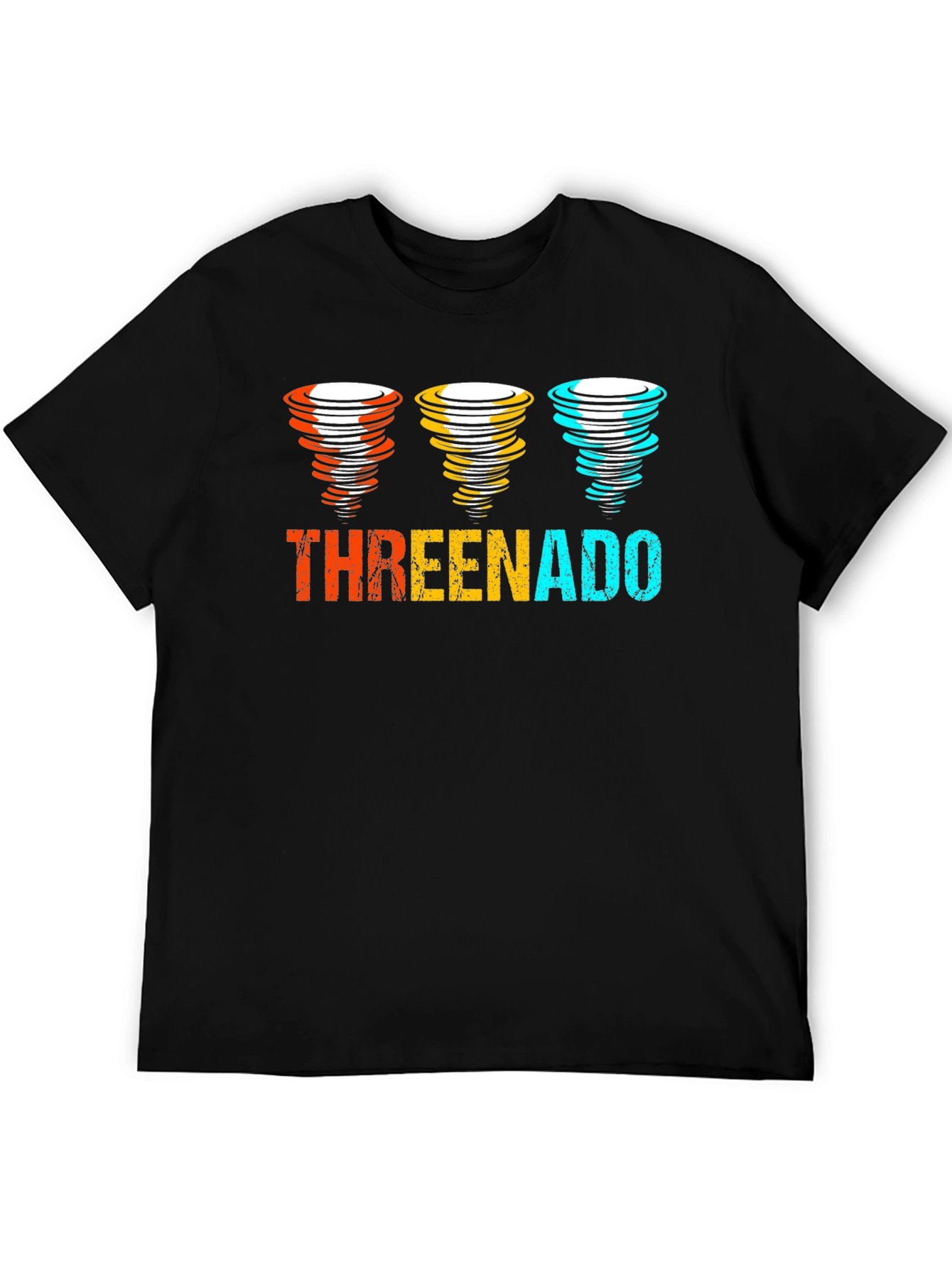 Threenado Graphic T-Shirt - Black Cotton Tee