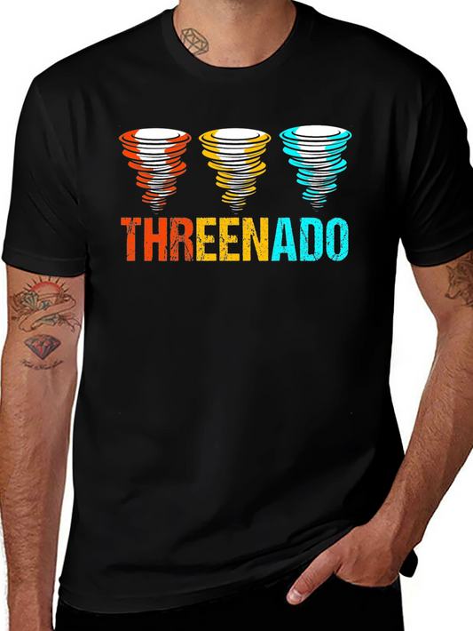 Threenado Graphic T-Shirt - Black Cotton Tee