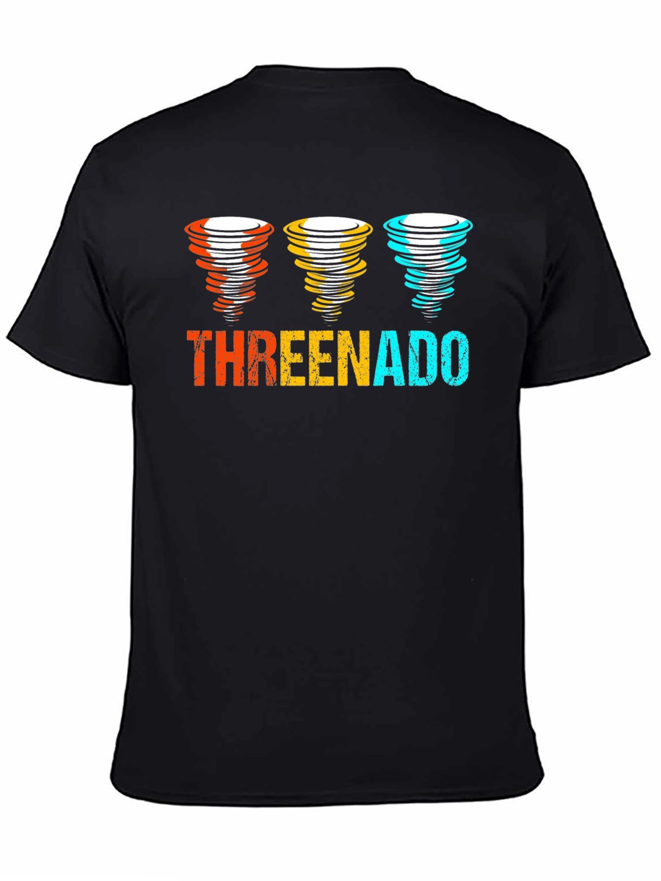 Threenado Graphic T-Shirt - Black Cotton Tee