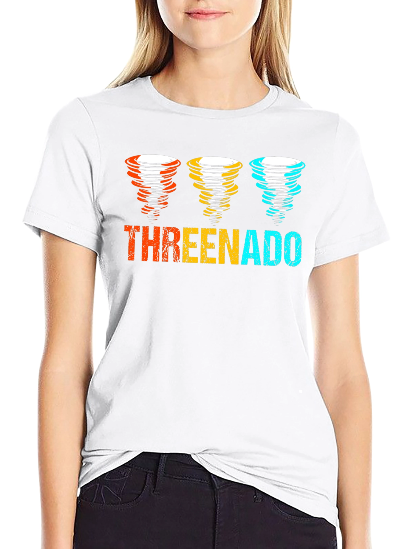 Threenado Graphic T-Shirt - Black Cotton Tee