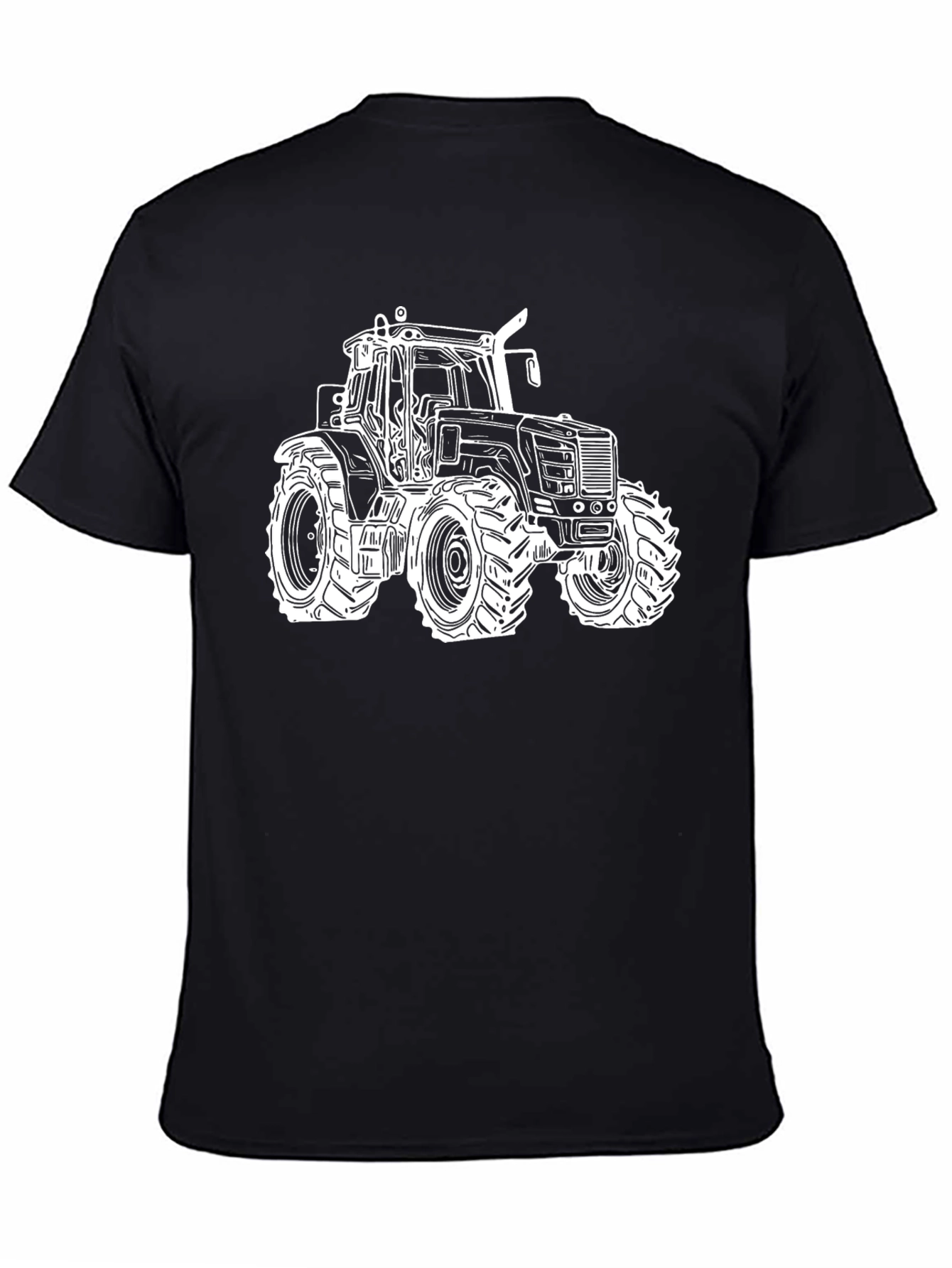 Tractor Graphic Tee - Black Cotton Blend T-Shirt