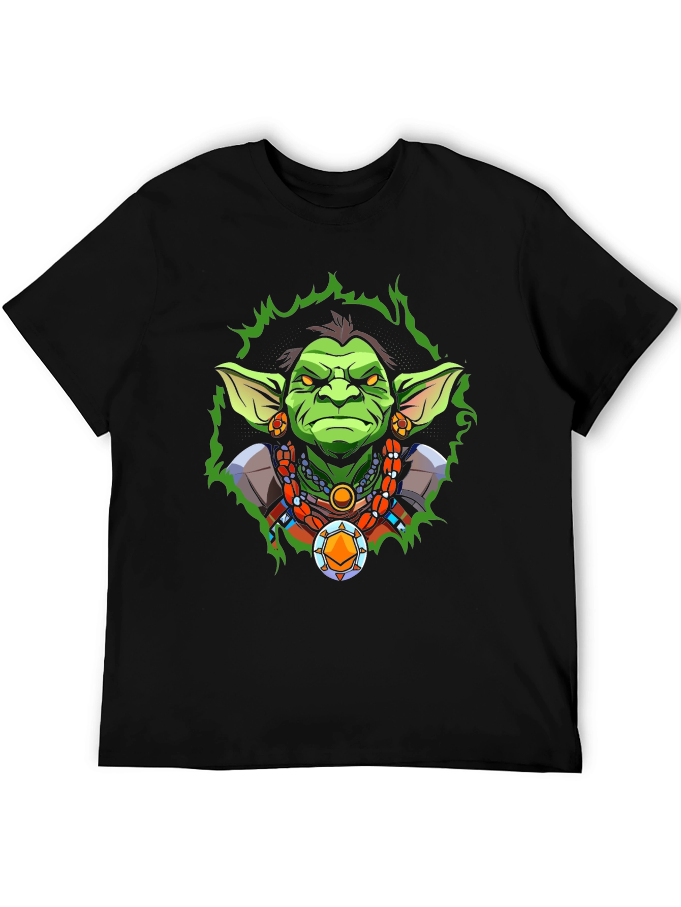 Fantasy Cartoon Character Graphic Tee - Black