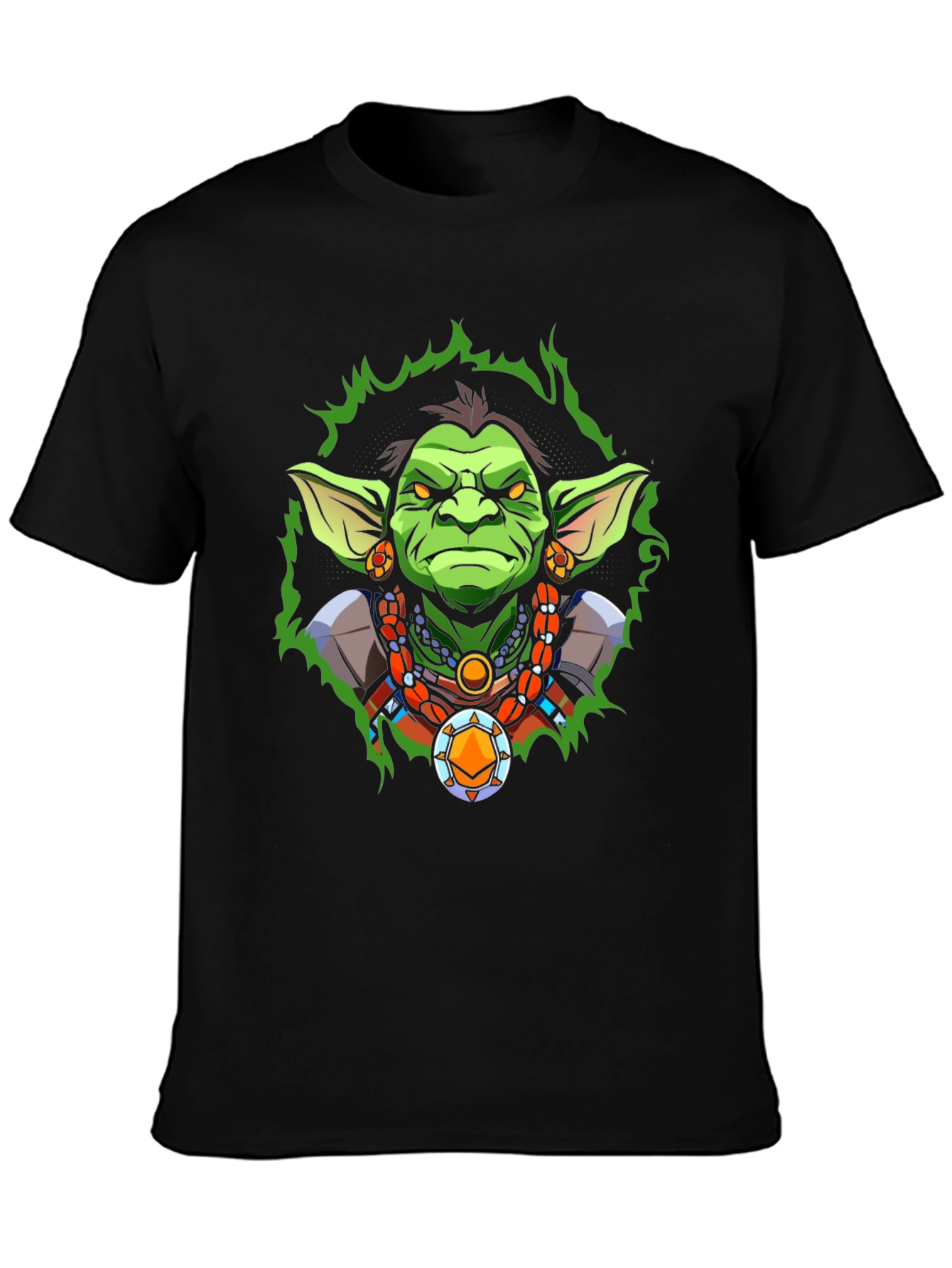 Fantasy Cartoon Character Graphic Tee - Black