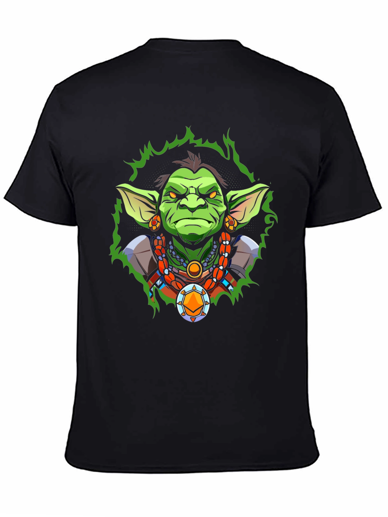 Fantasy Cartoon Character Graphic Tee - Black
