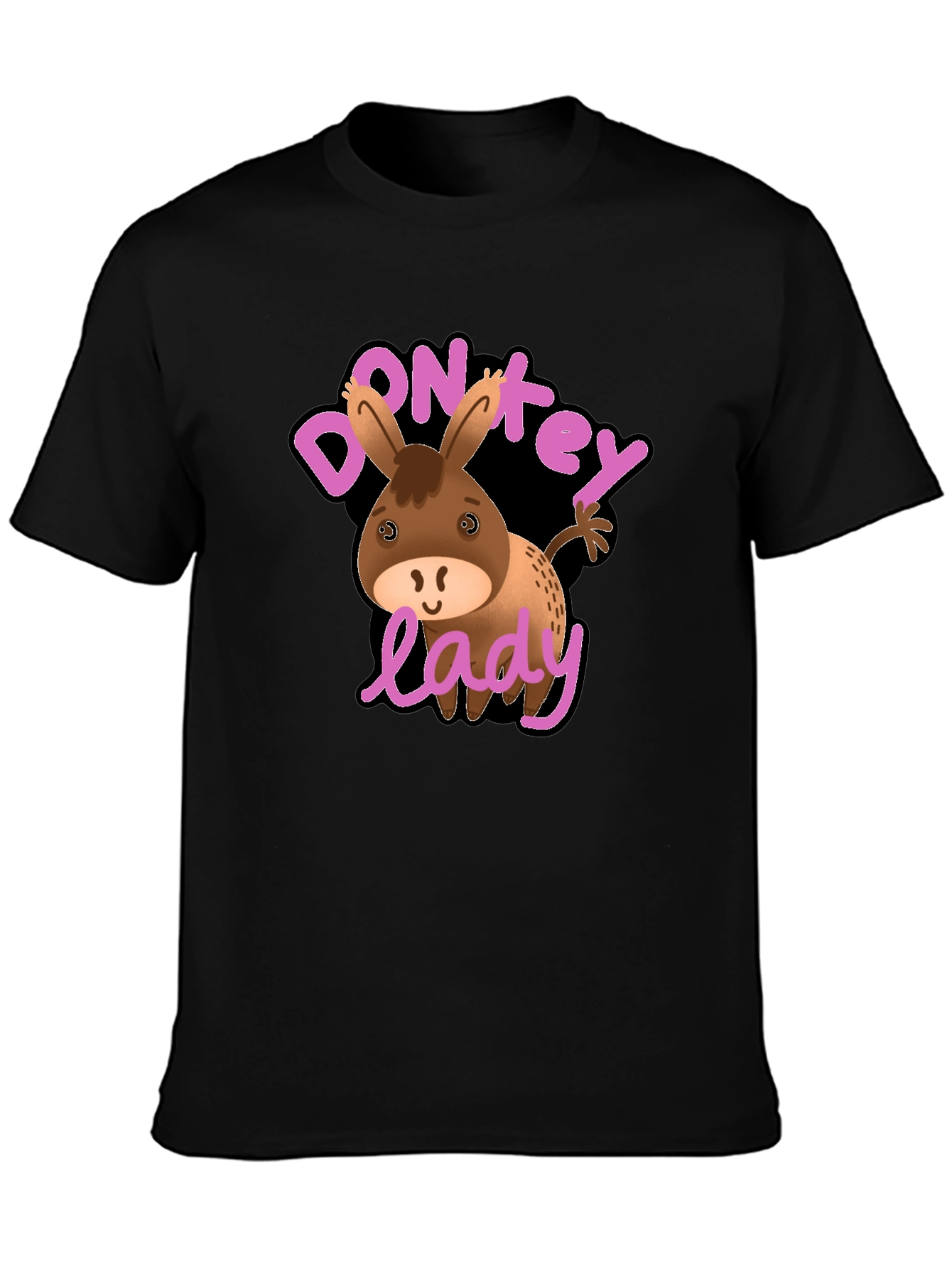 Donkey Lady Graphic T-Shirt Novelty Humor Tee