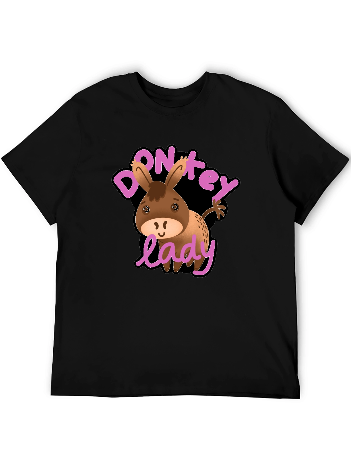 Donkey Lady Graphic T-Shirt Novelty Humor Tee