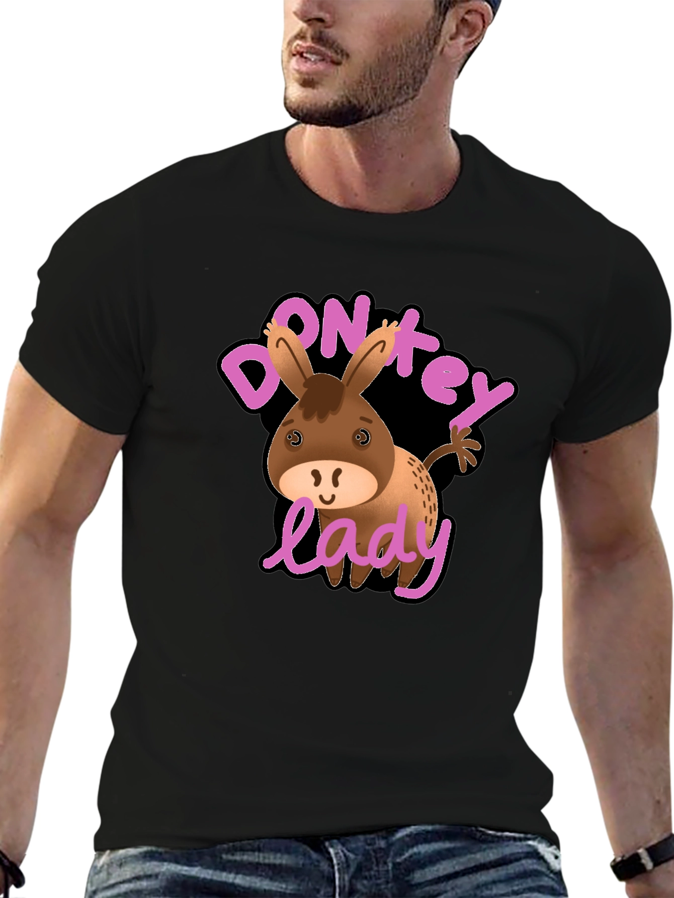 Donkey Lady Graphic T-Shirt Novelty Humor Tee