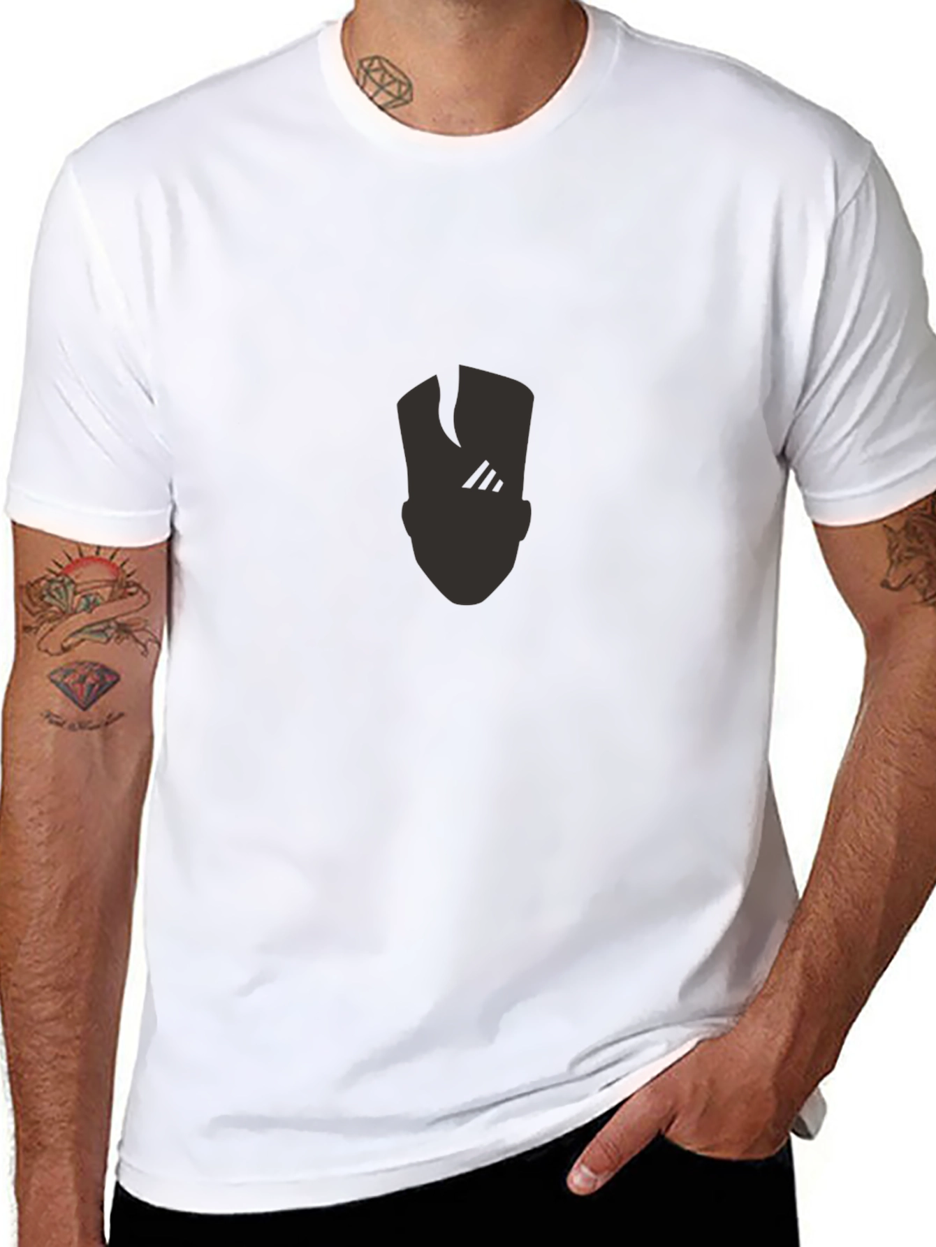 Mens Black Graphic T-Shirt - Modern Design