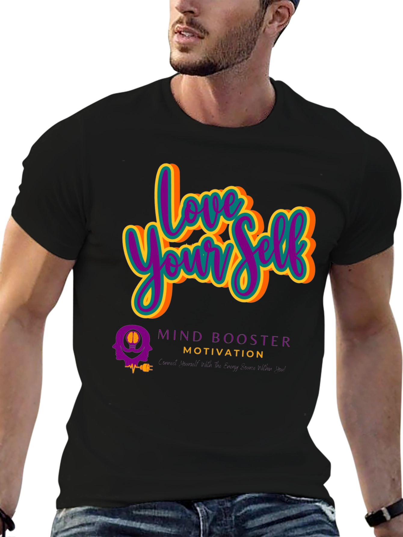 Love Yourself Motivational Black T-Shirt
