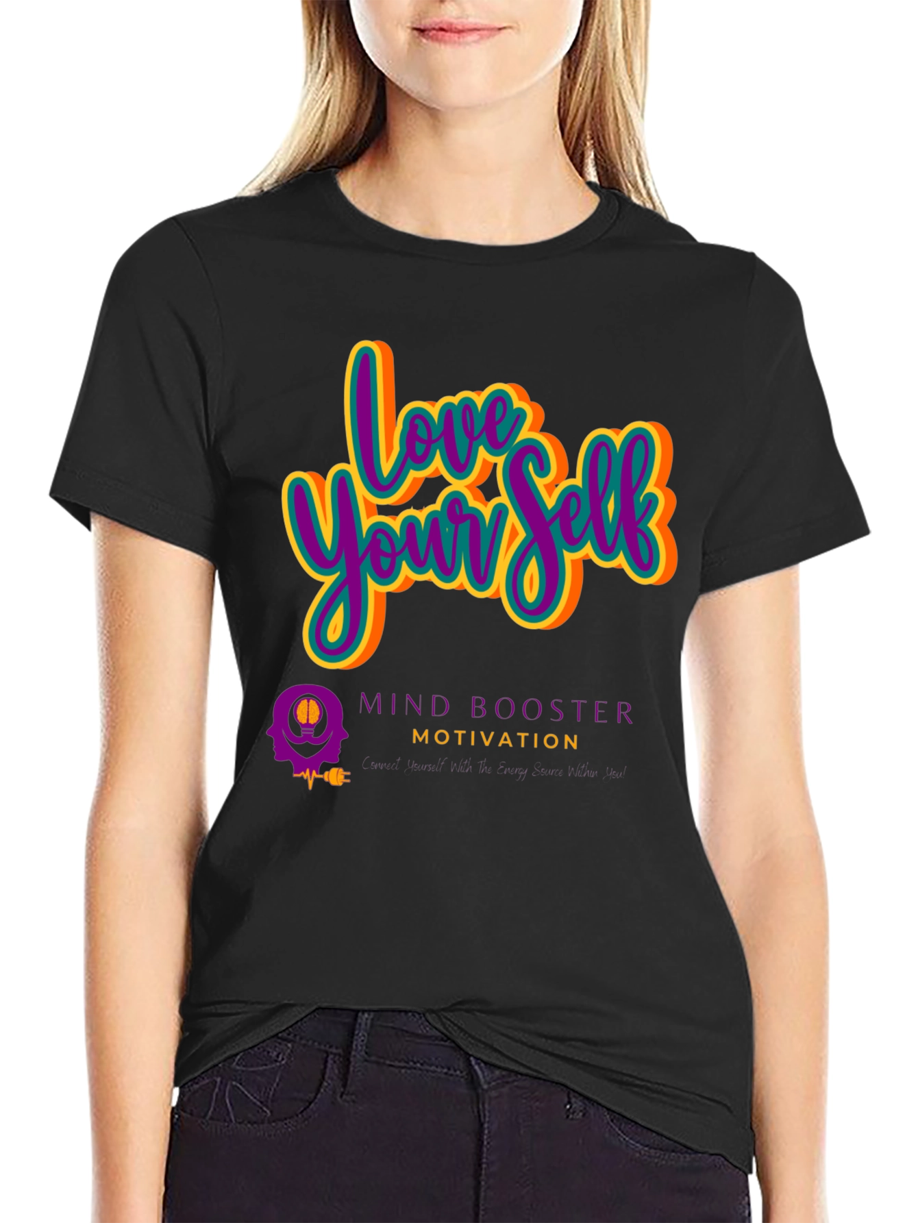 Love Yourself Motivational Black T-Shirt