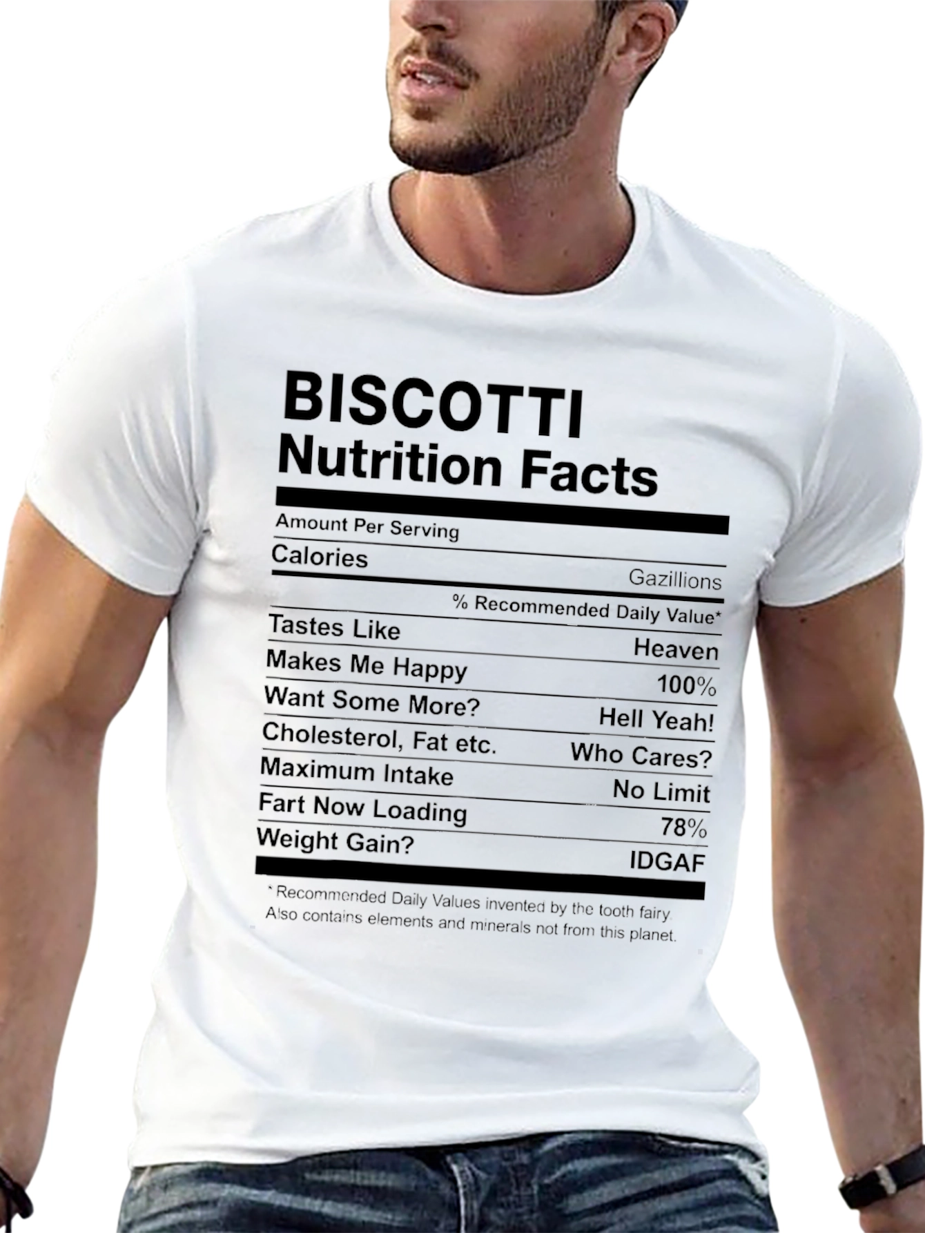 Biscotti Nutrition Facts Funny Graphic T-Shirt