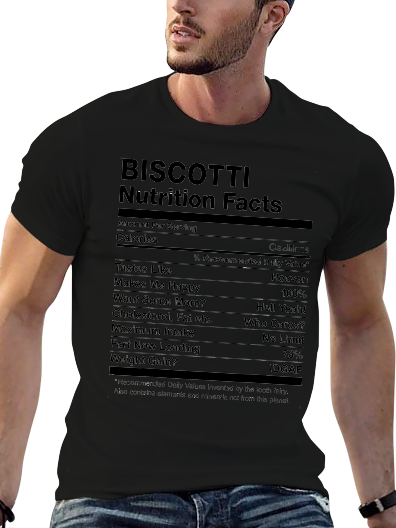 Biscotti Nutrition Facts Funny Graphic T-Shirt