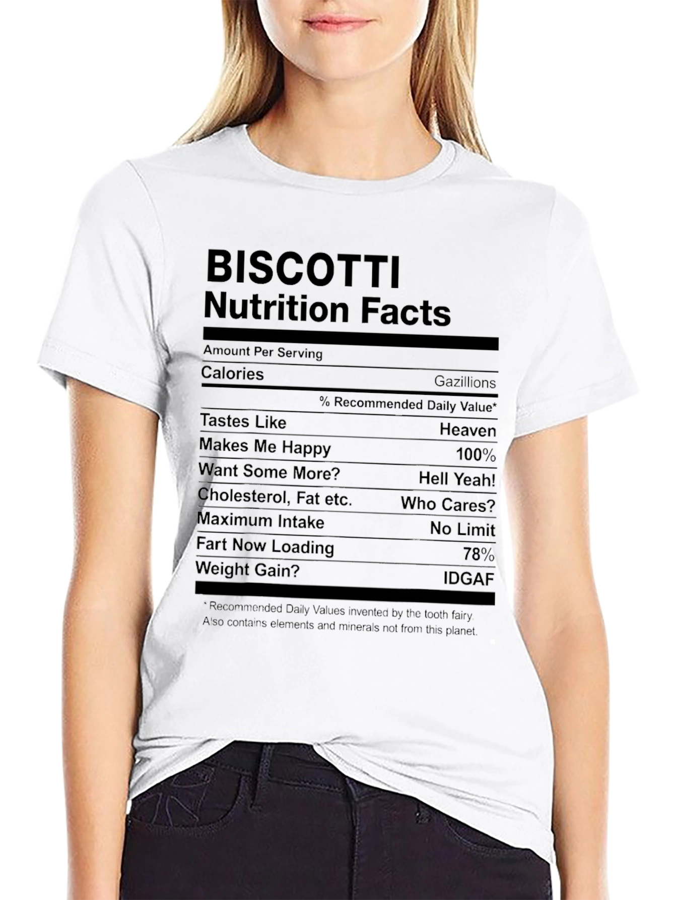 Biscotti Nutrition Facts Funny Graphic T-Shirt
