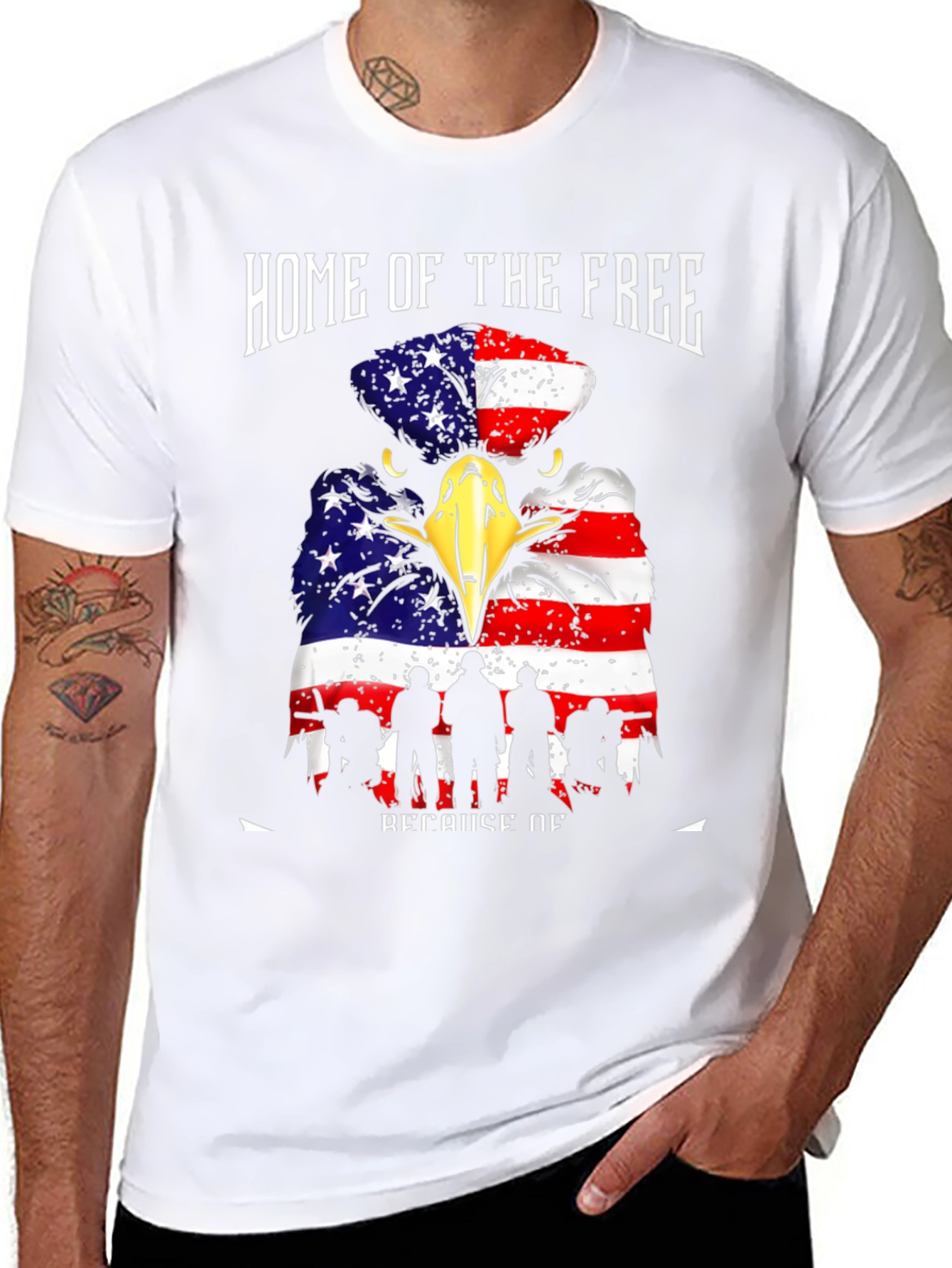 Patriotic Eagle Graphic T-Shirt - Home of the Free