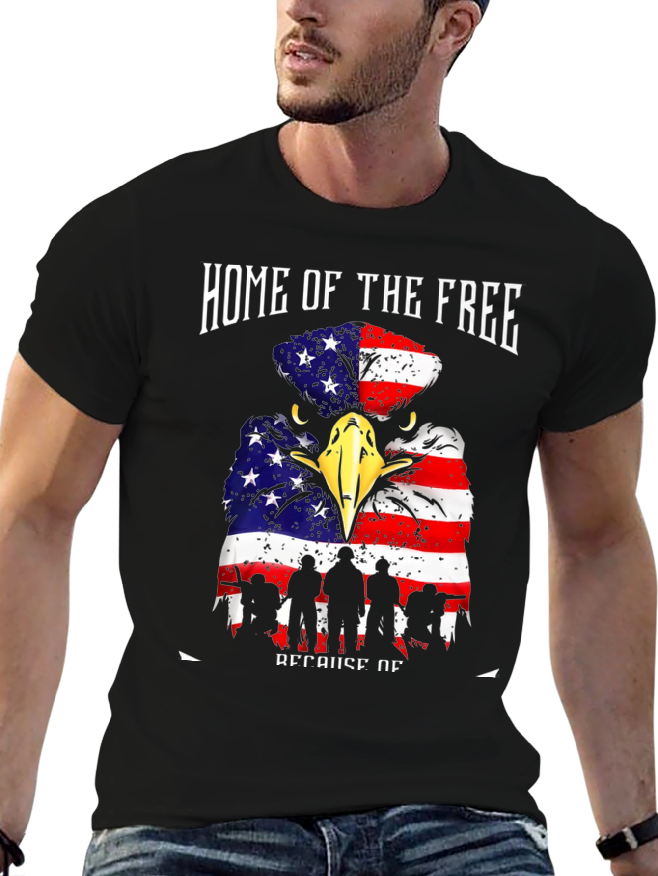 Patriotic Eagle Graphic T-Shirt - Home of the Free