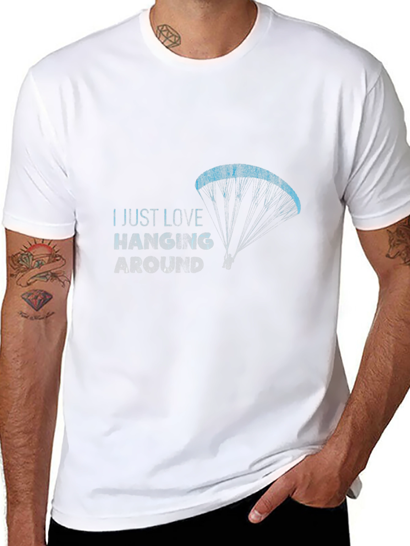 Hanging Around Paragliding Black T-Shirt