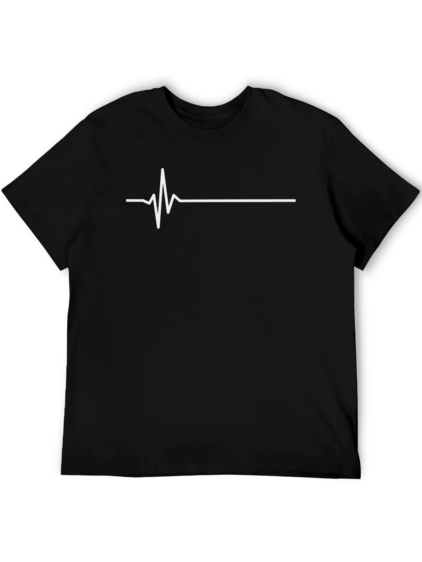 Heartbeat Line Graphic Tee - Black T-Shirt