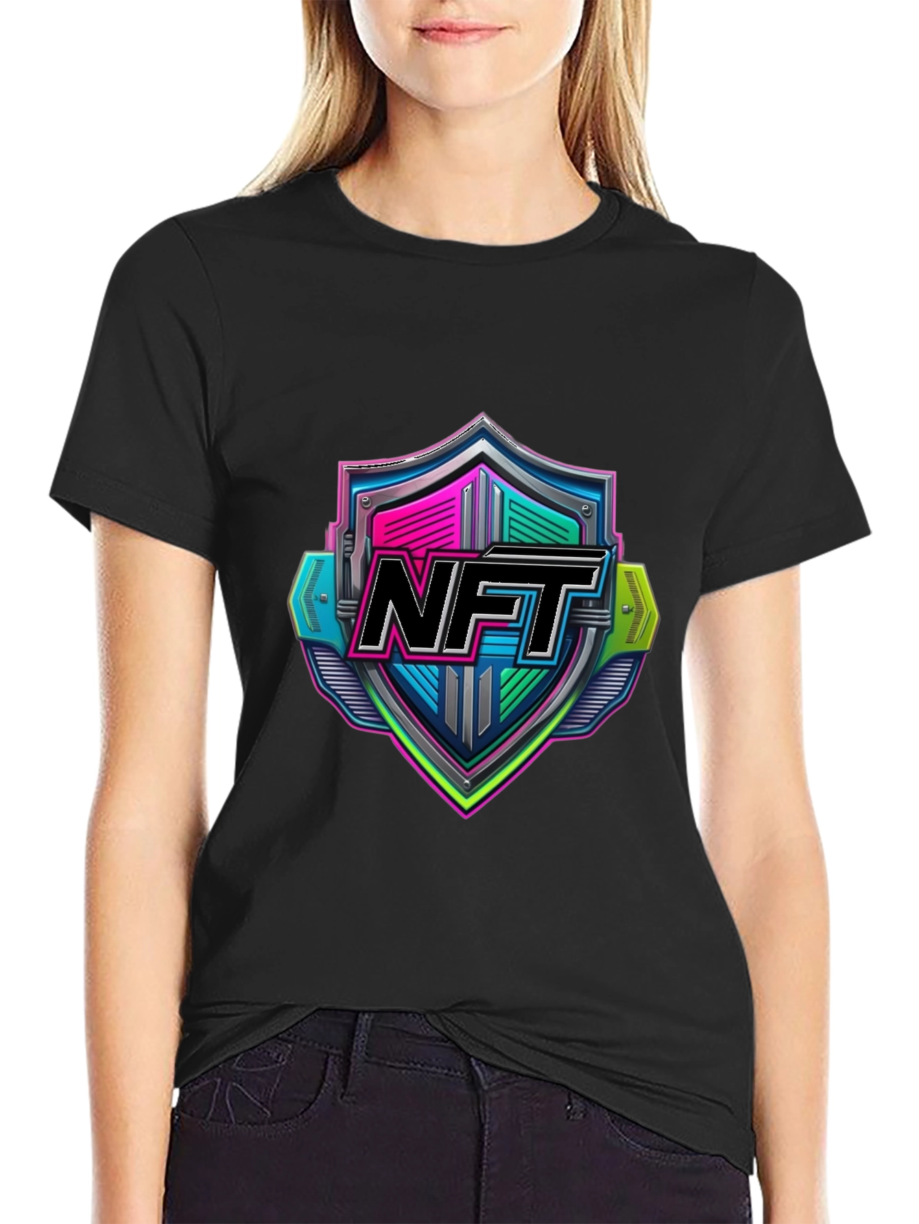 NFT Shield Graphic T-Shirt - Black