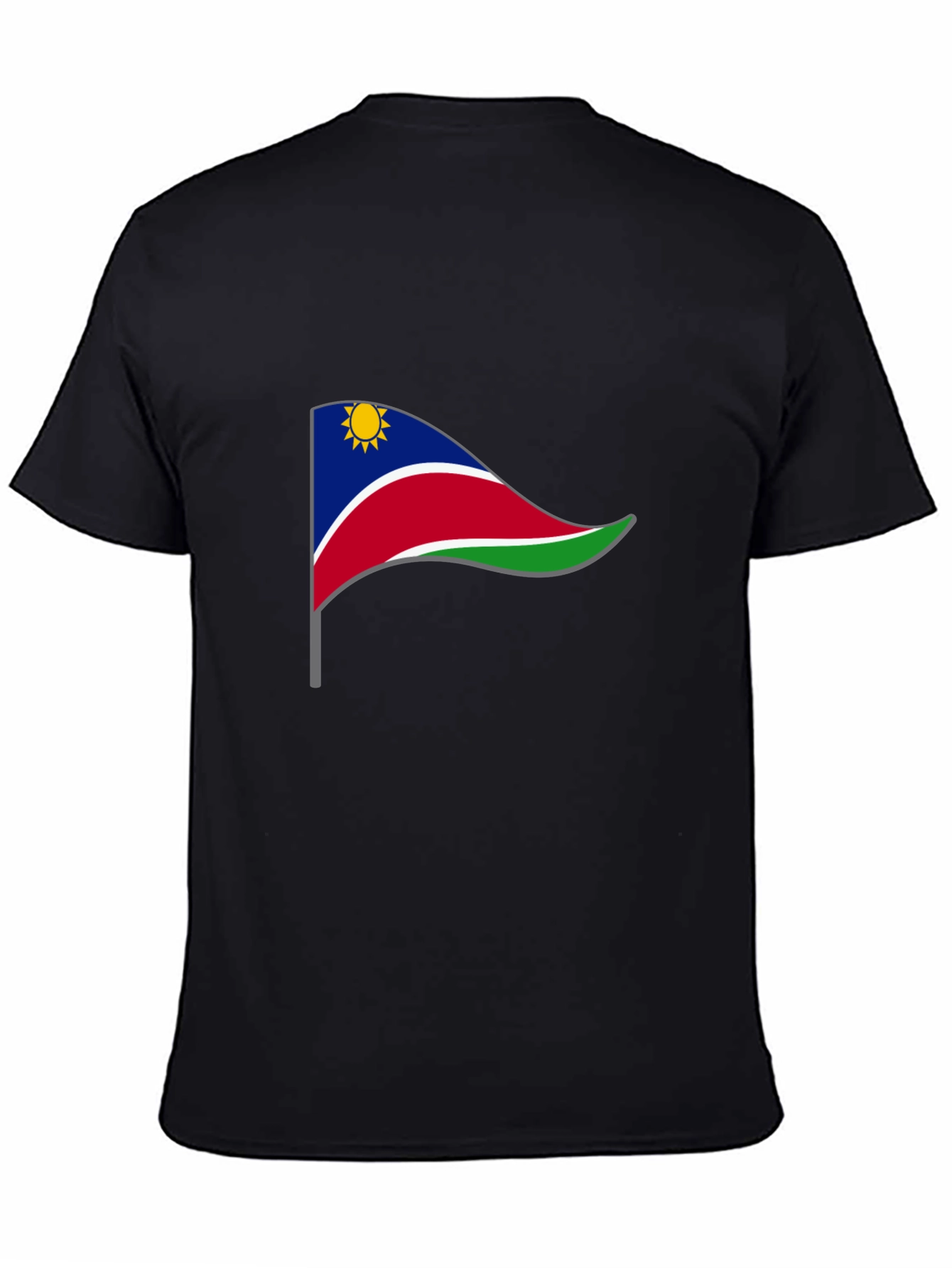 Namibia Flag Graphic Tee - Black
