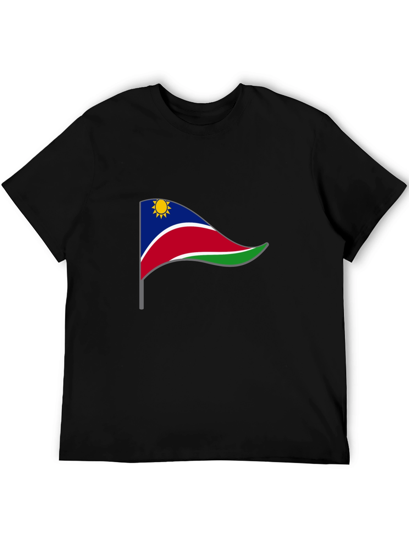 Namibia Flag Graphic Tee - Black