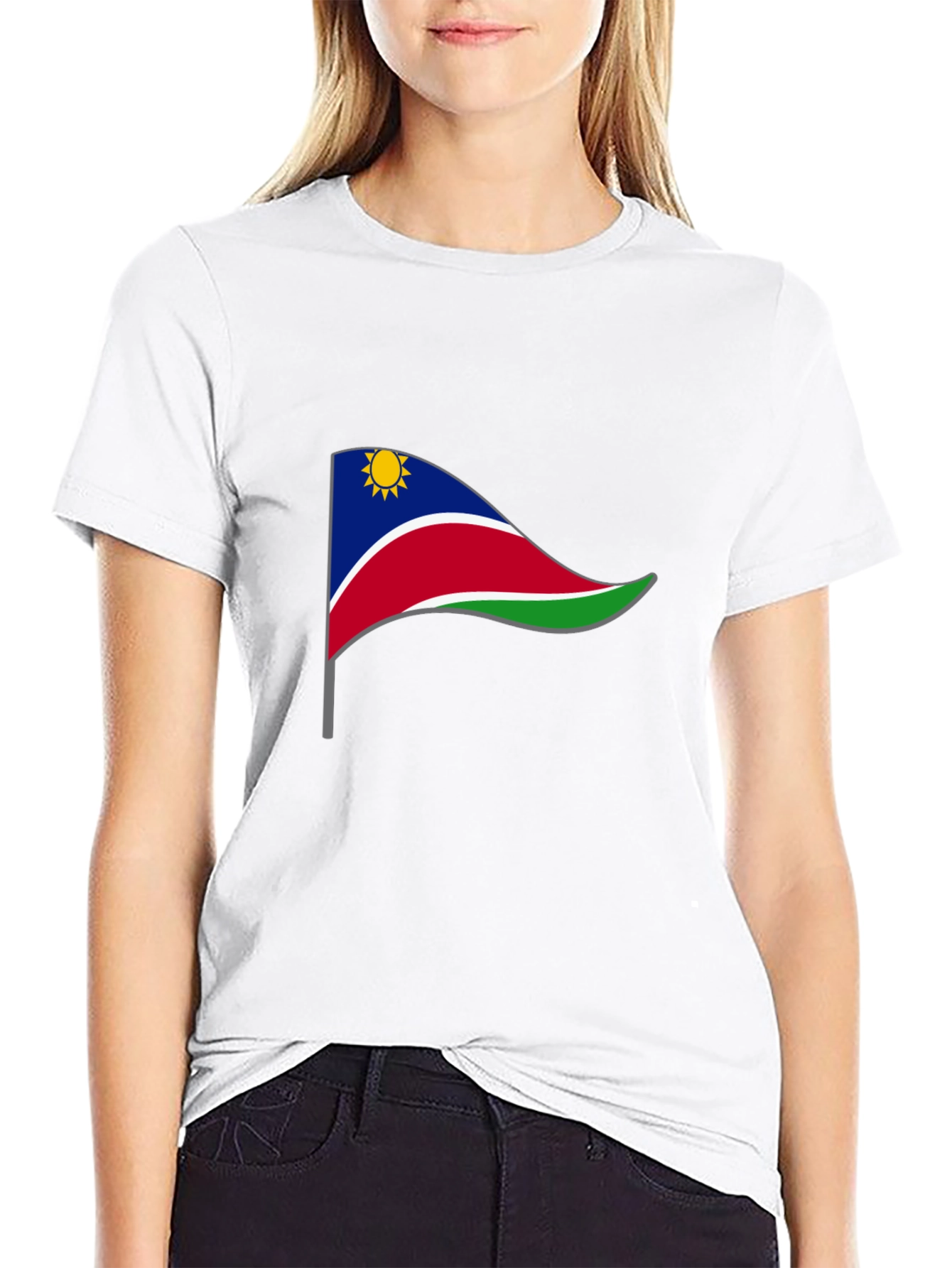 Namibia Flag Graphic Tee - Black
