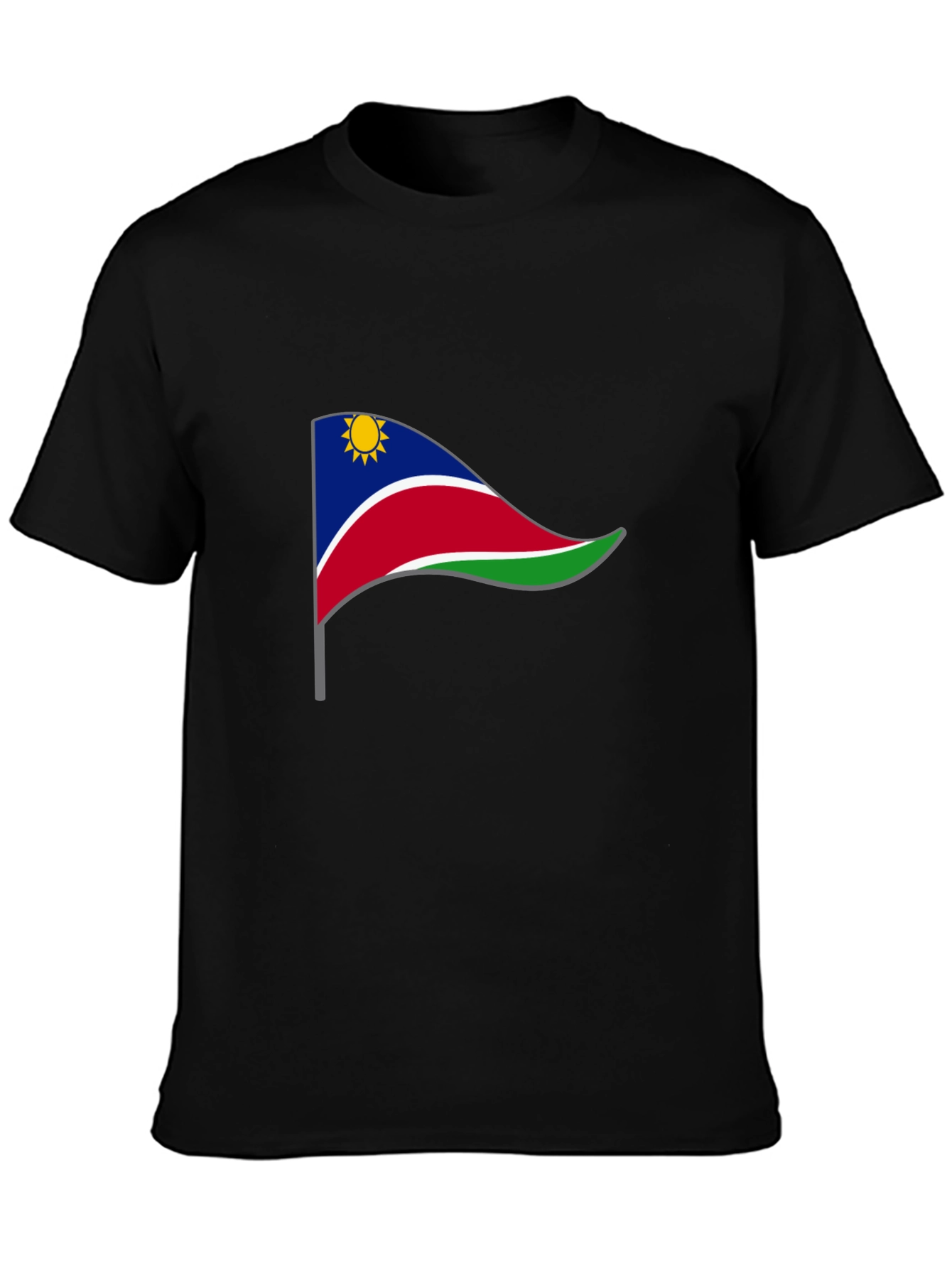 Namibia Flag Graphic Tee - Black