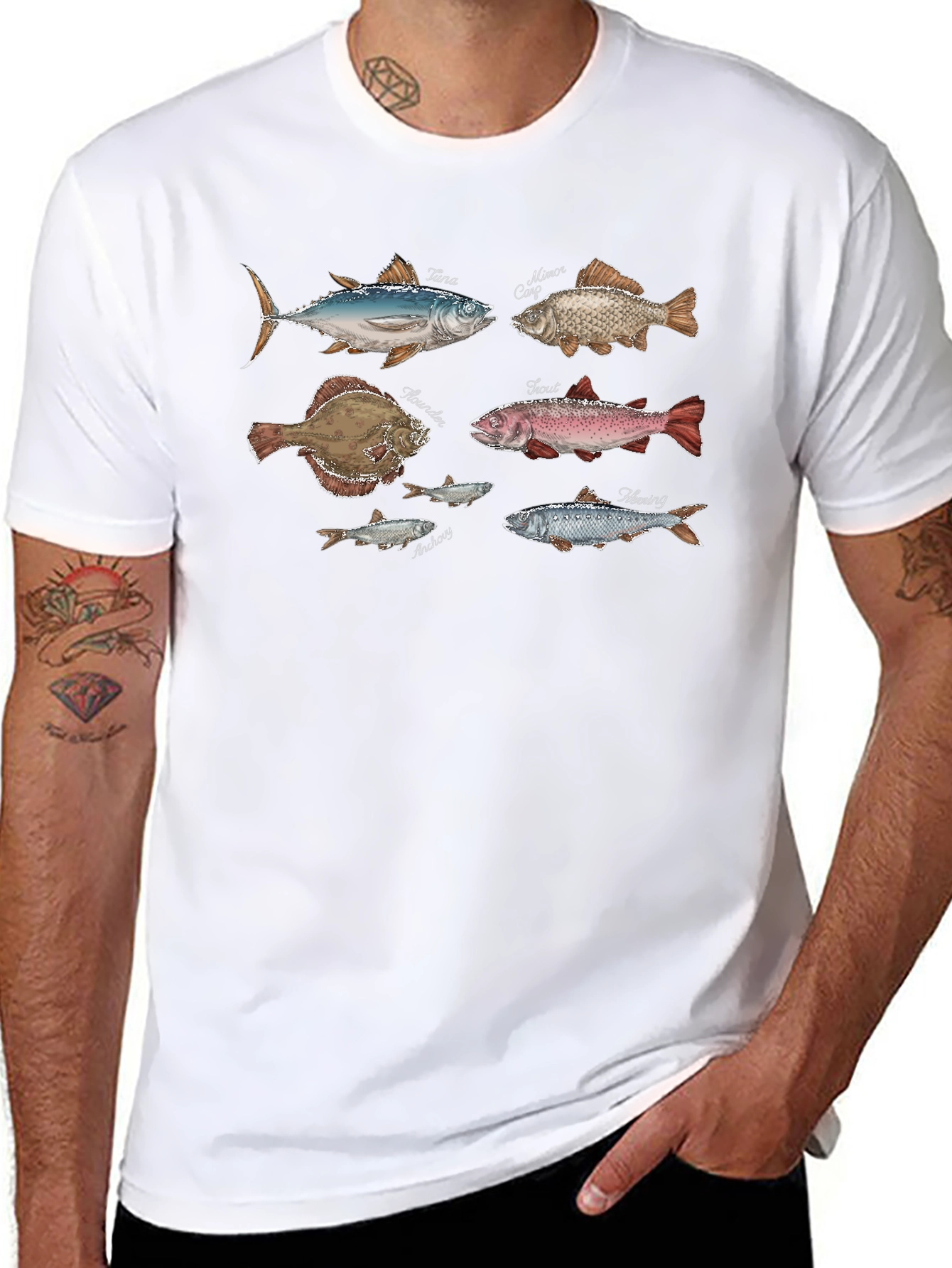 Fish Species Graphic Print Tee