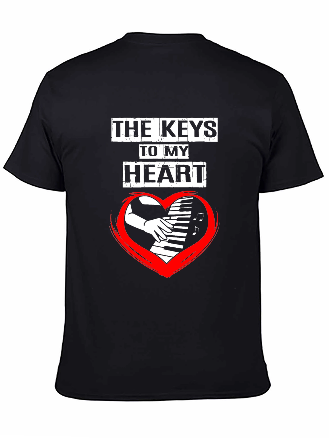 Keys to My Heart Piano Player Graphic T-Shirt
