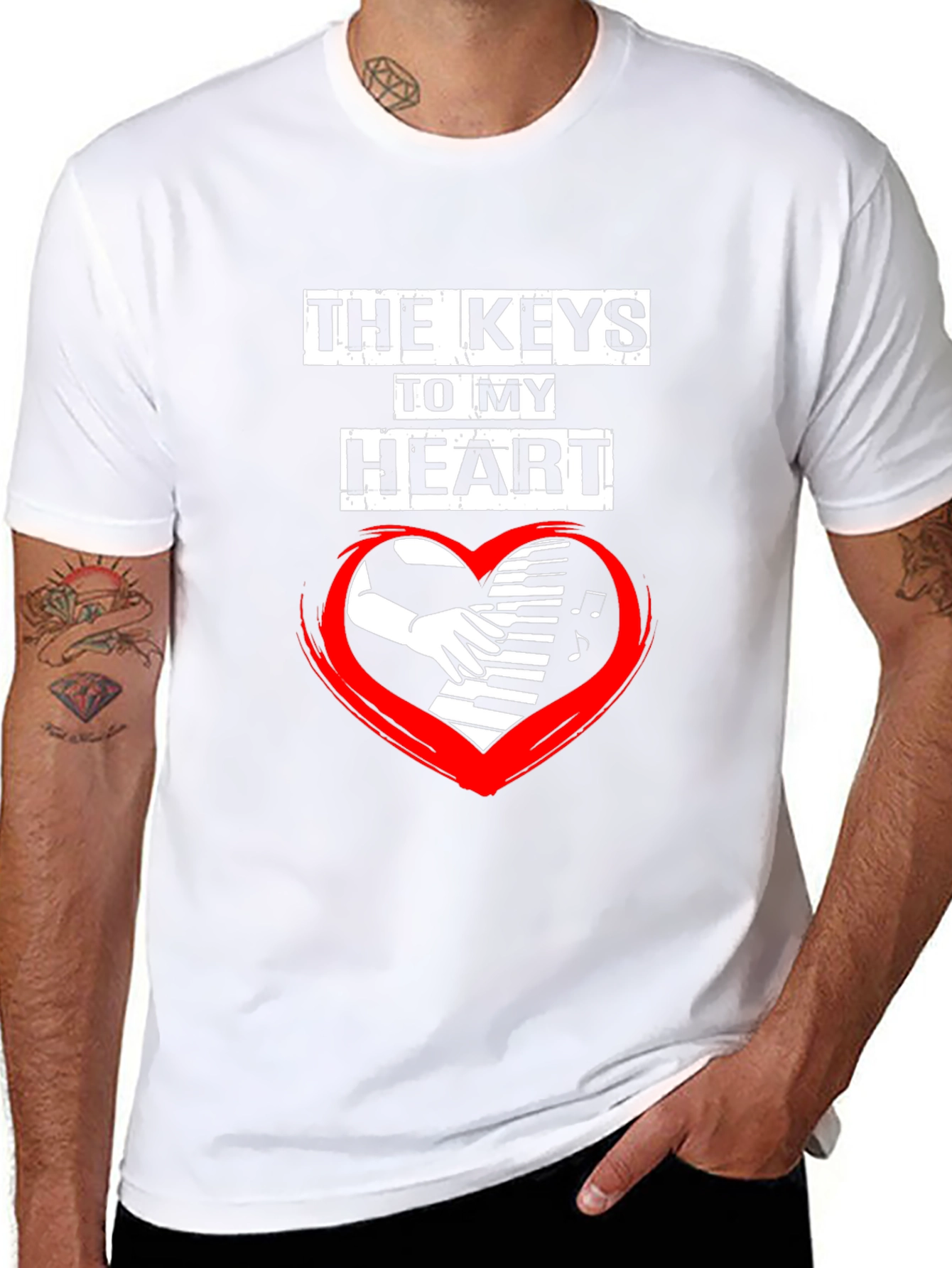 Keys to My Heart Piano Player Graphic T-Shirt