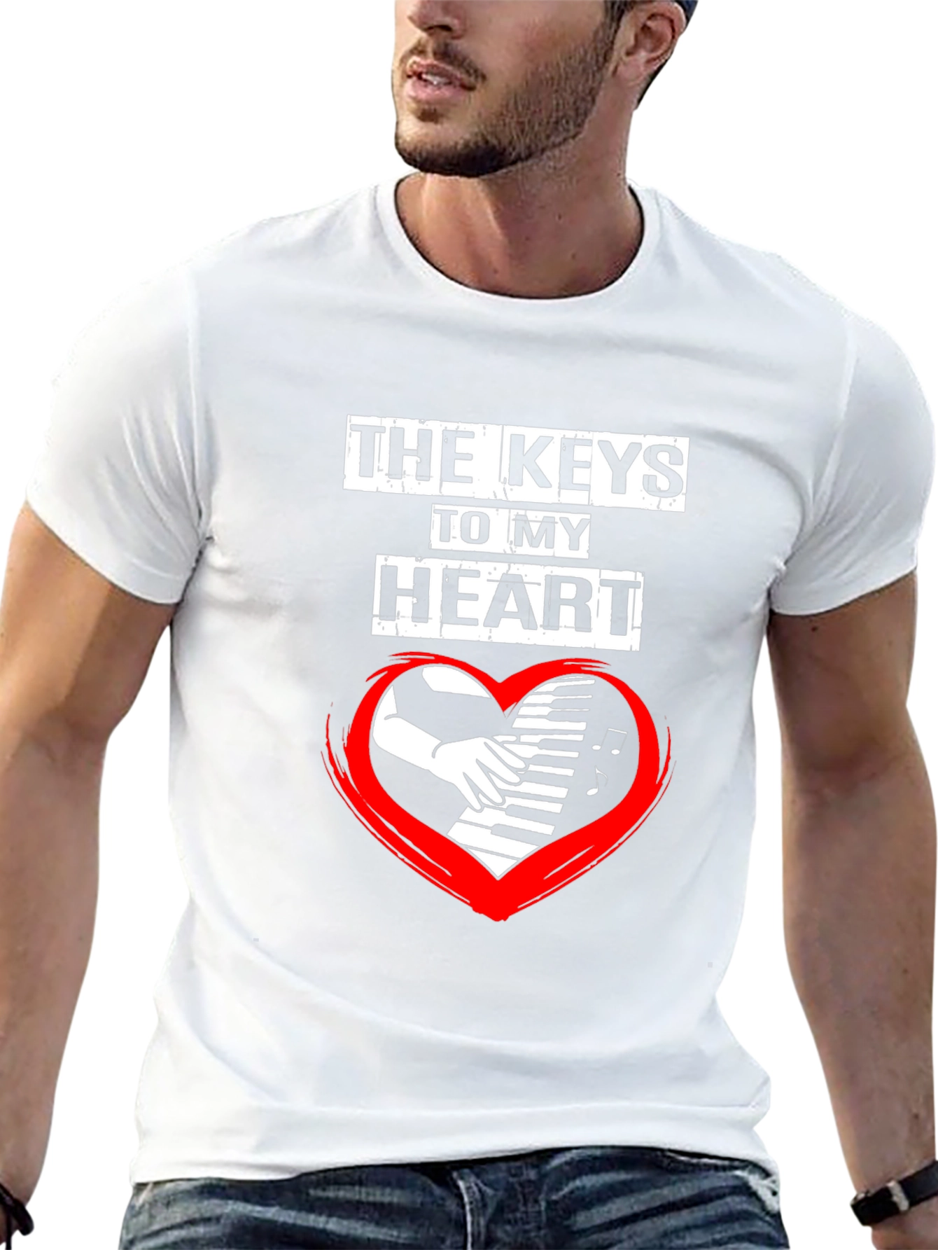 Keys to My Heart Piano Player Graphic T-Shirt