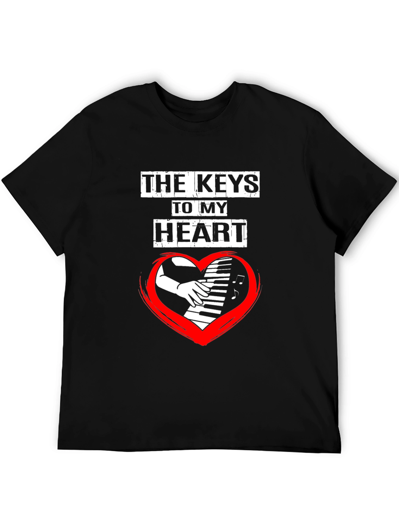 Keys to My Heart Piano Player Graphic T-Shirt