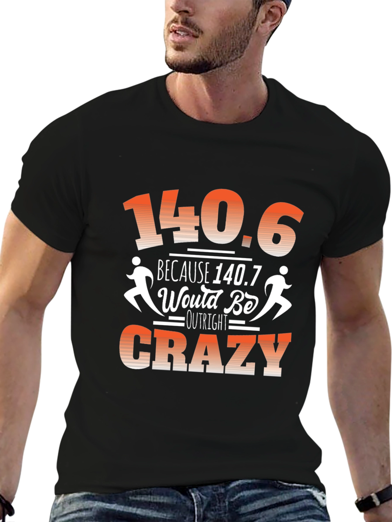 140.6 Outright Crazy T-Shirt Funny Triathlon