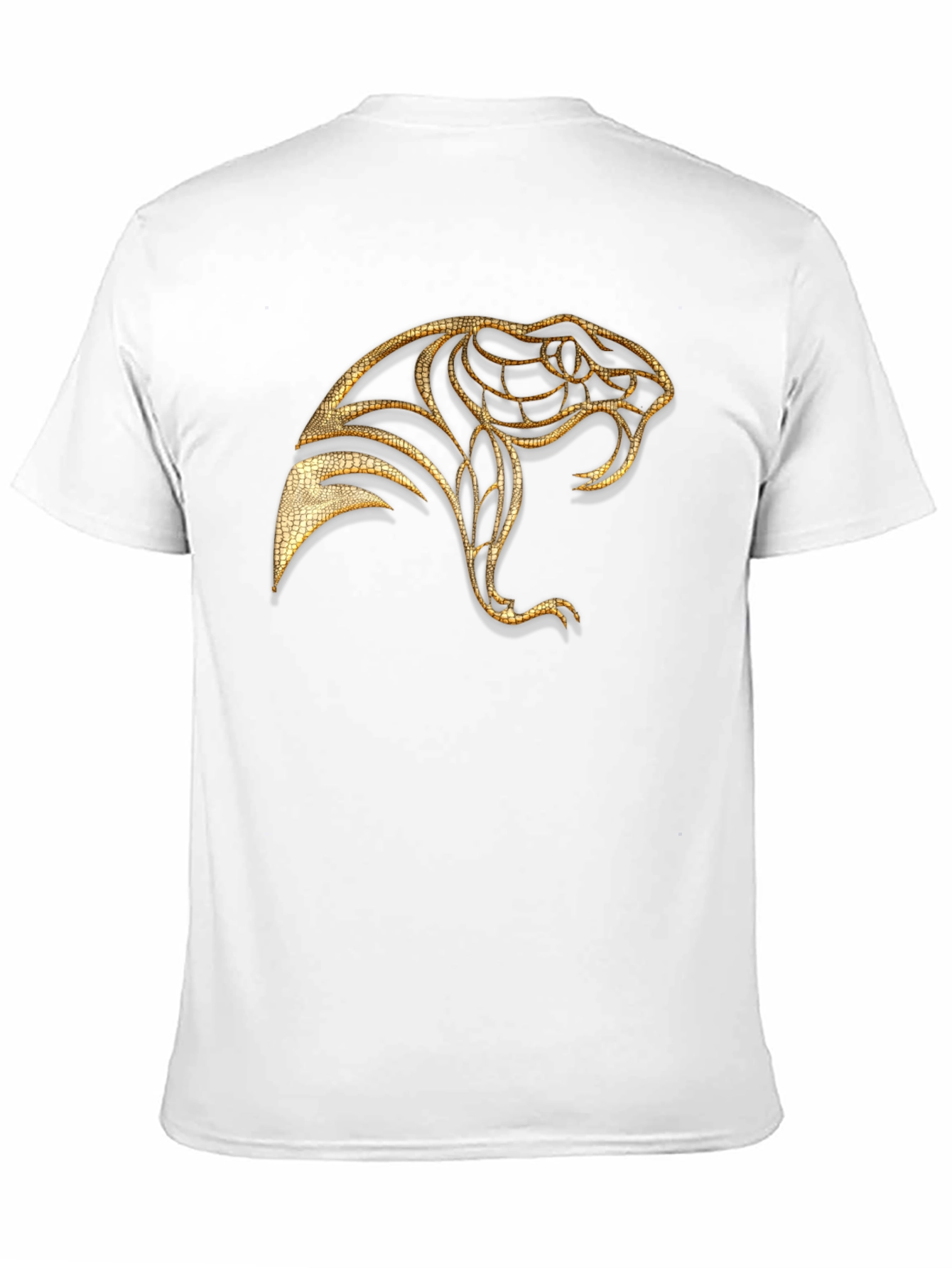 Mens Black T-Shirt with Golden Snake Design