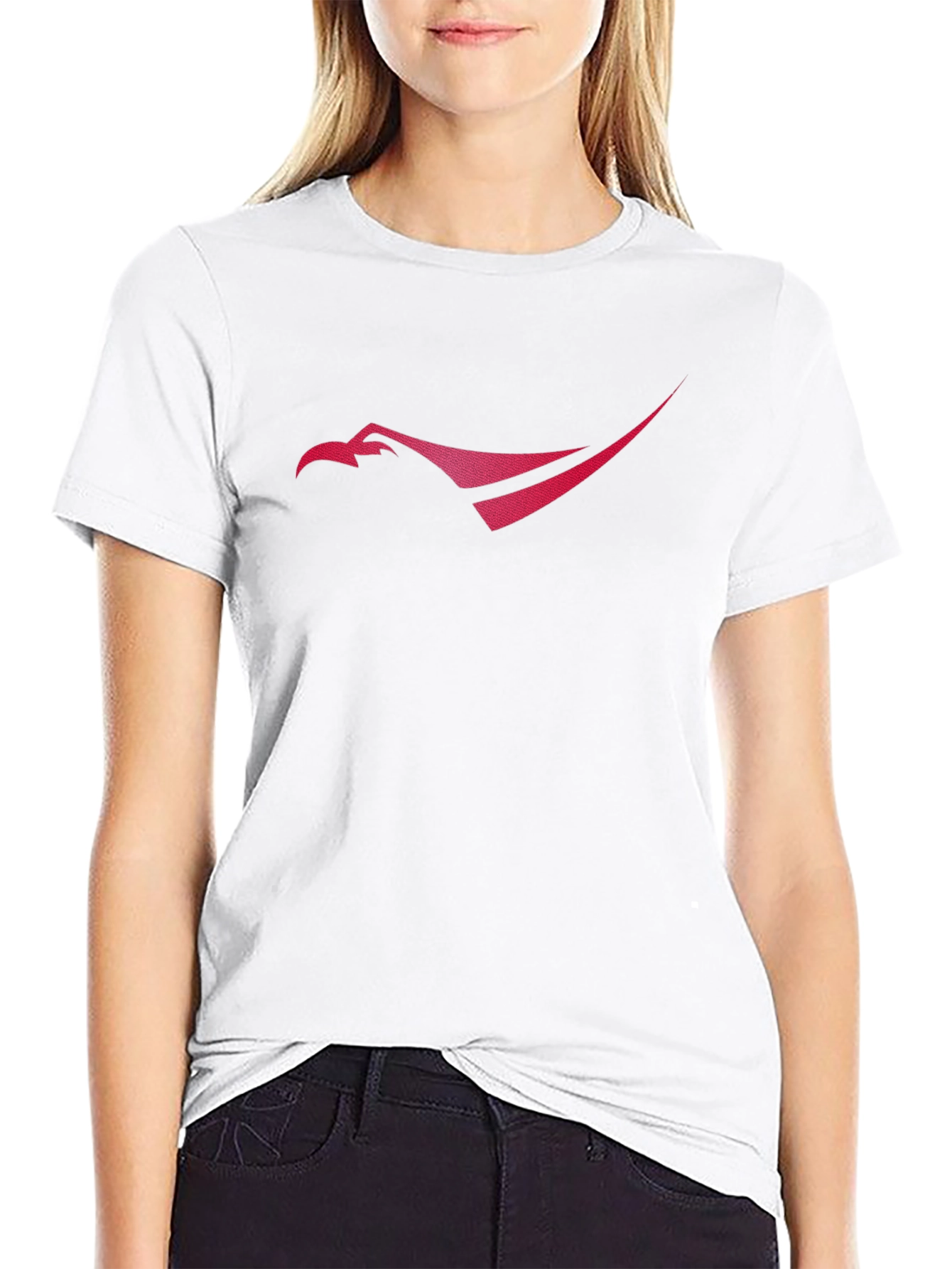 Mens Black T-Shirt with Red Eagle Logo
