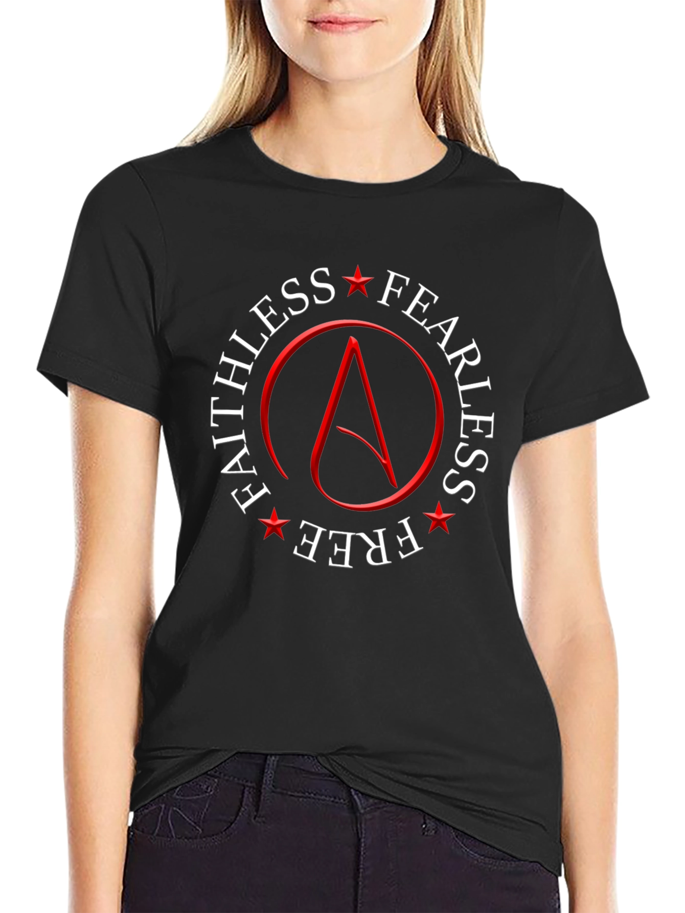 Faithless Fearless Free Atheist Symbol T-Shirt