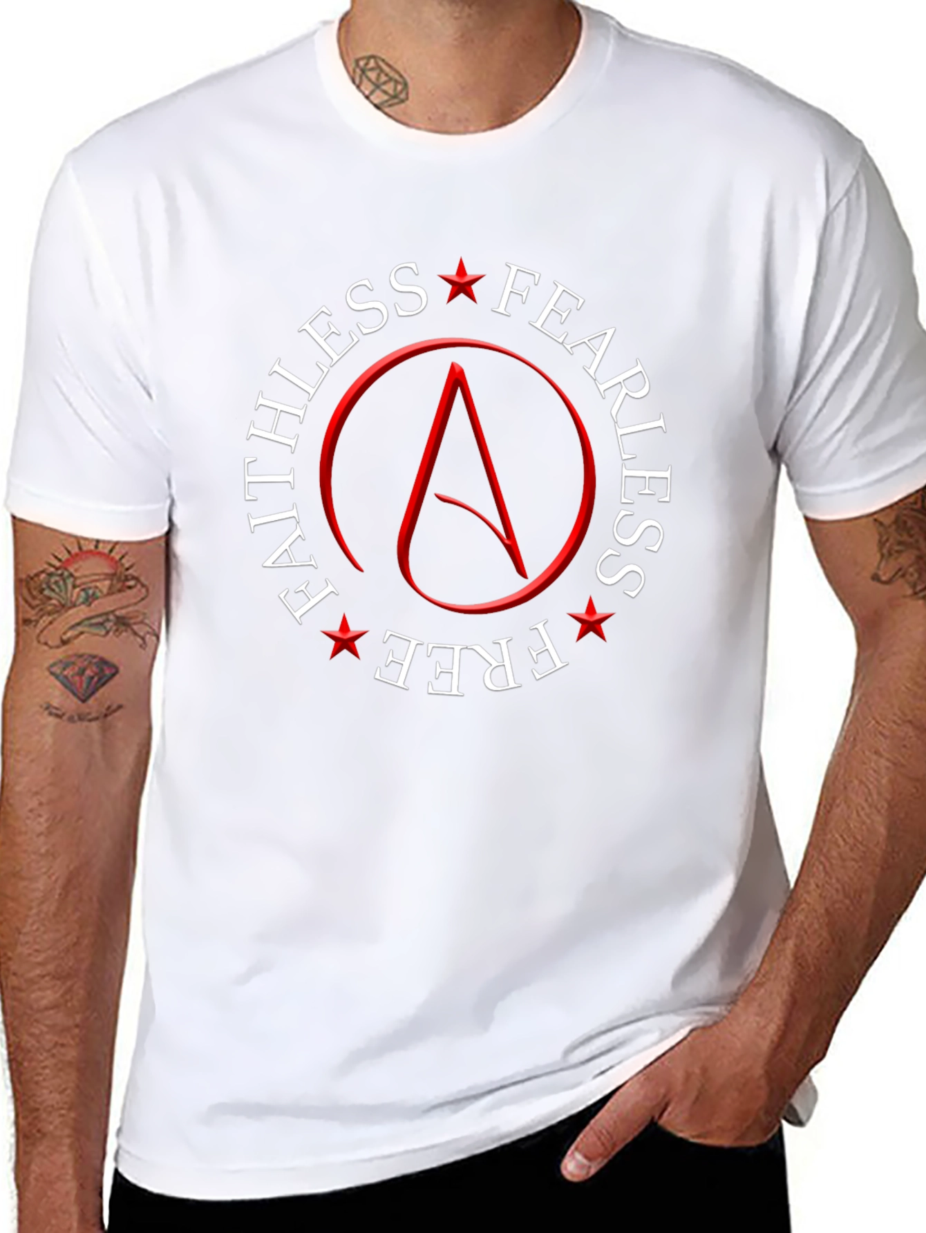 Faithless Fearless Free Atheist Symbol T-Shirt